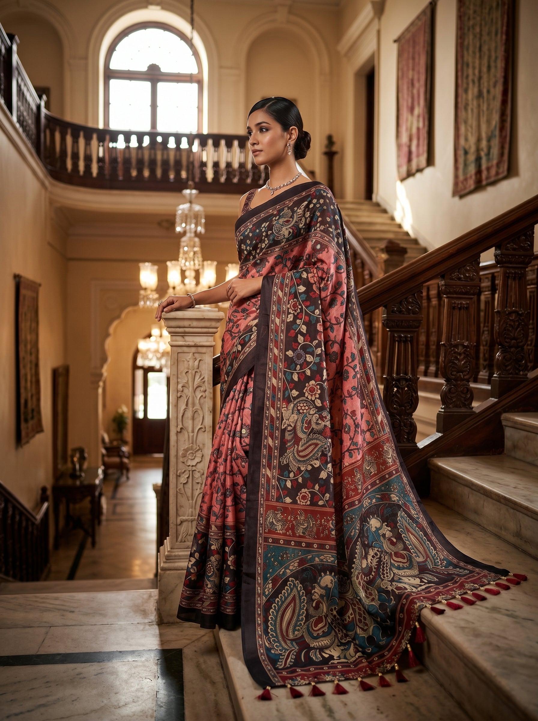 Cotton Kalamkari (M) Ready To Wear Pocket Saree