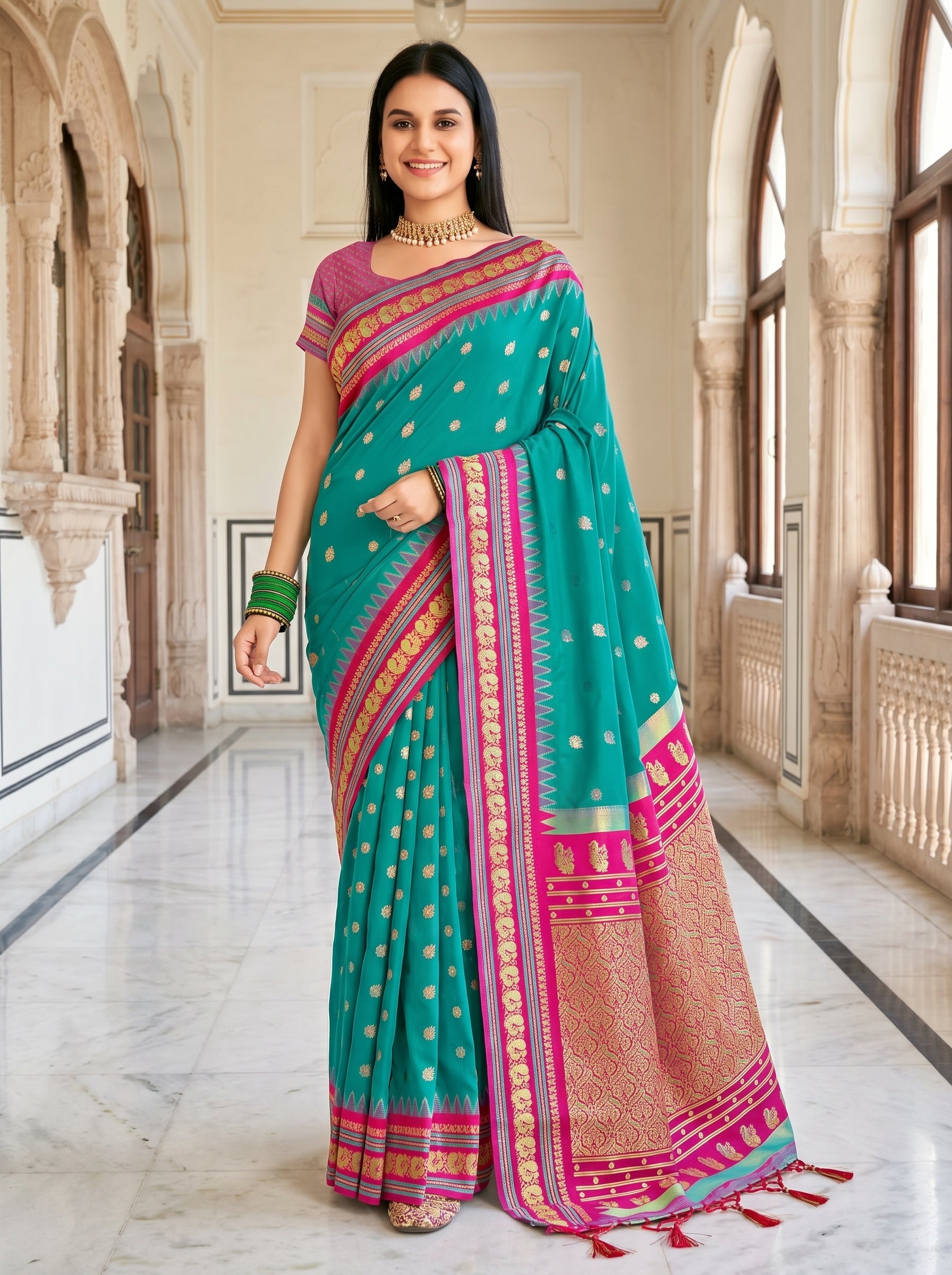 Saaj Silk (F) Ready To Wear Pocket Saree