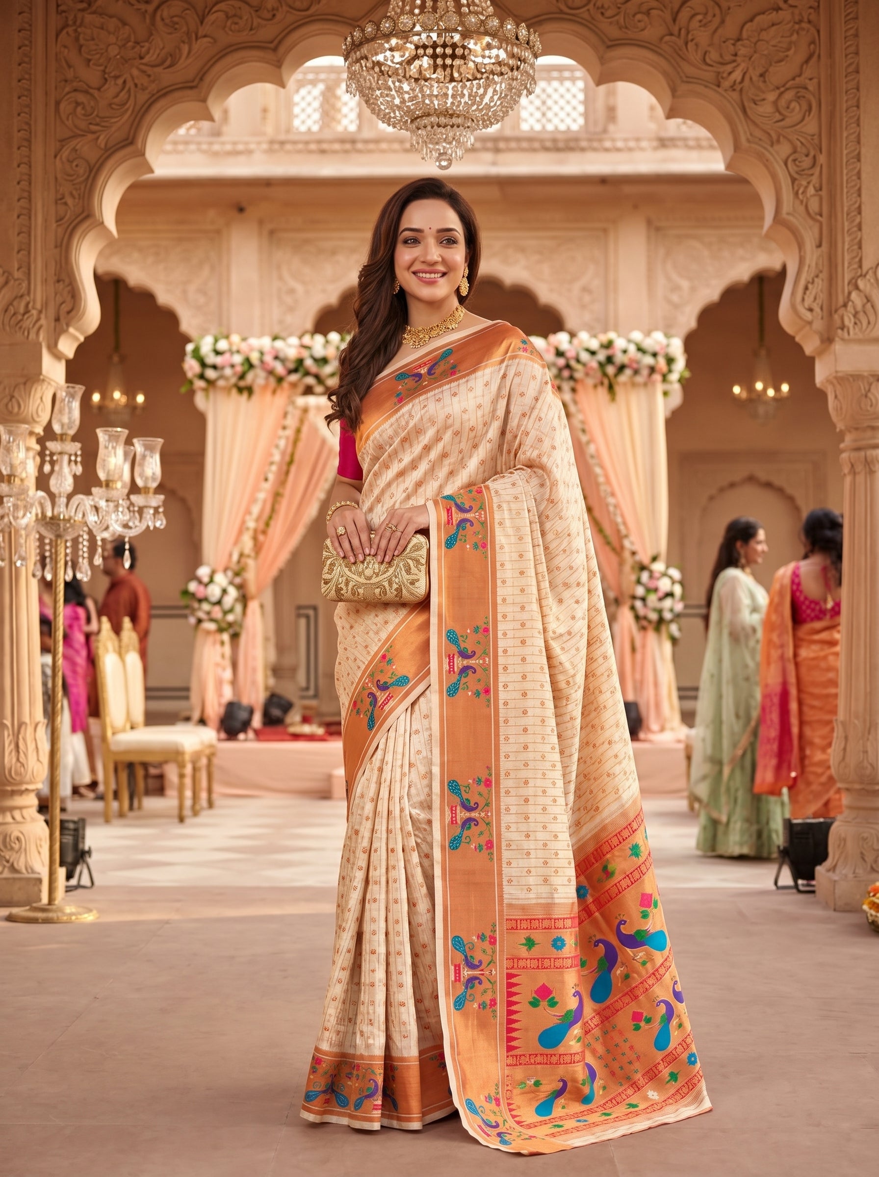 Anand Arpan Powerloom Paithani Silk (A) Ready To Wear Pocket Saree