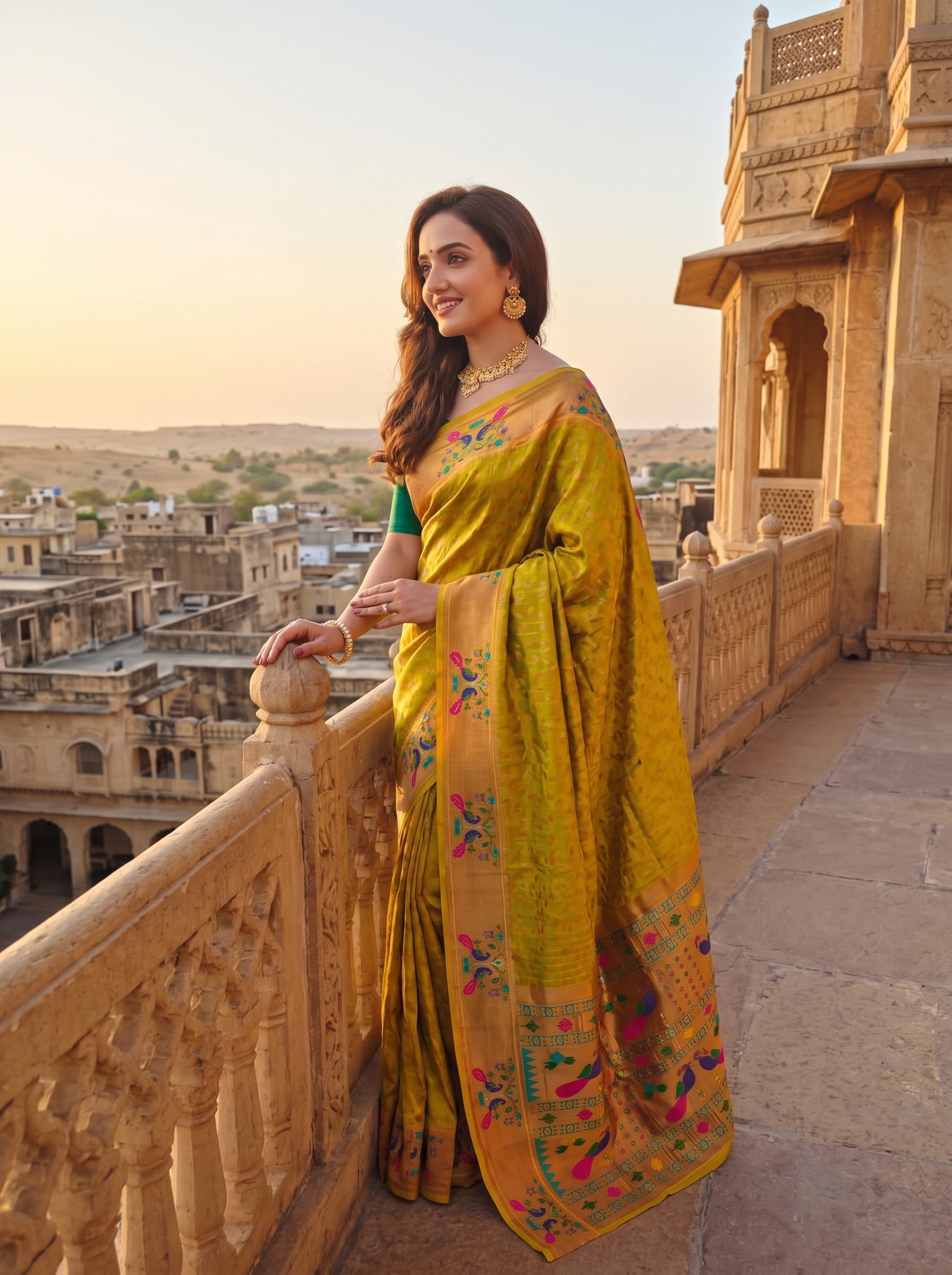 Anand Arpan Powerloom Paithani Silk (G) Ready To Wear Pocket Saree