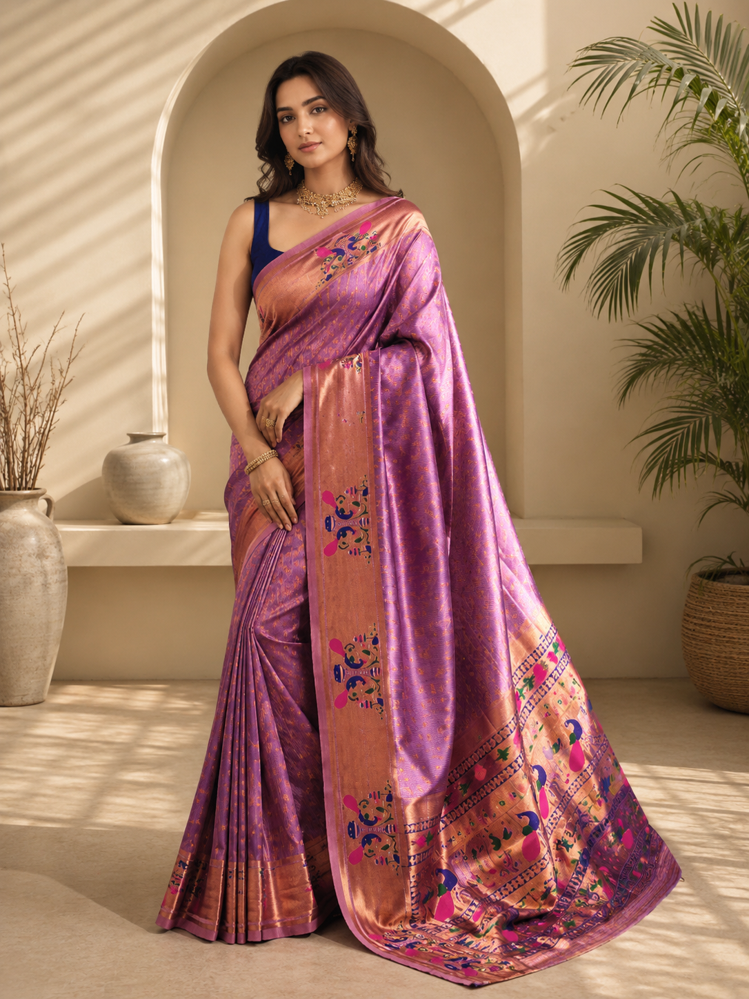 Anand Arpan Poweloom Paithani Silk (D) Ready To Wear Pocket Saree