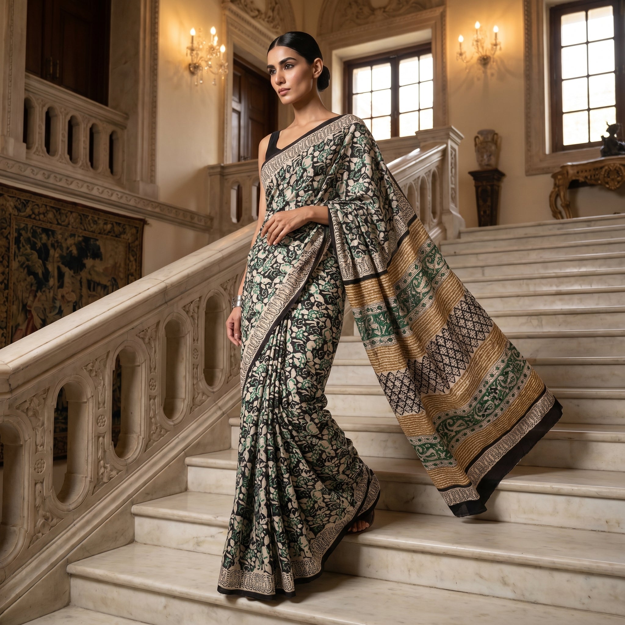 Mourni Mul Cotton Ready To Wear Pocket Saree