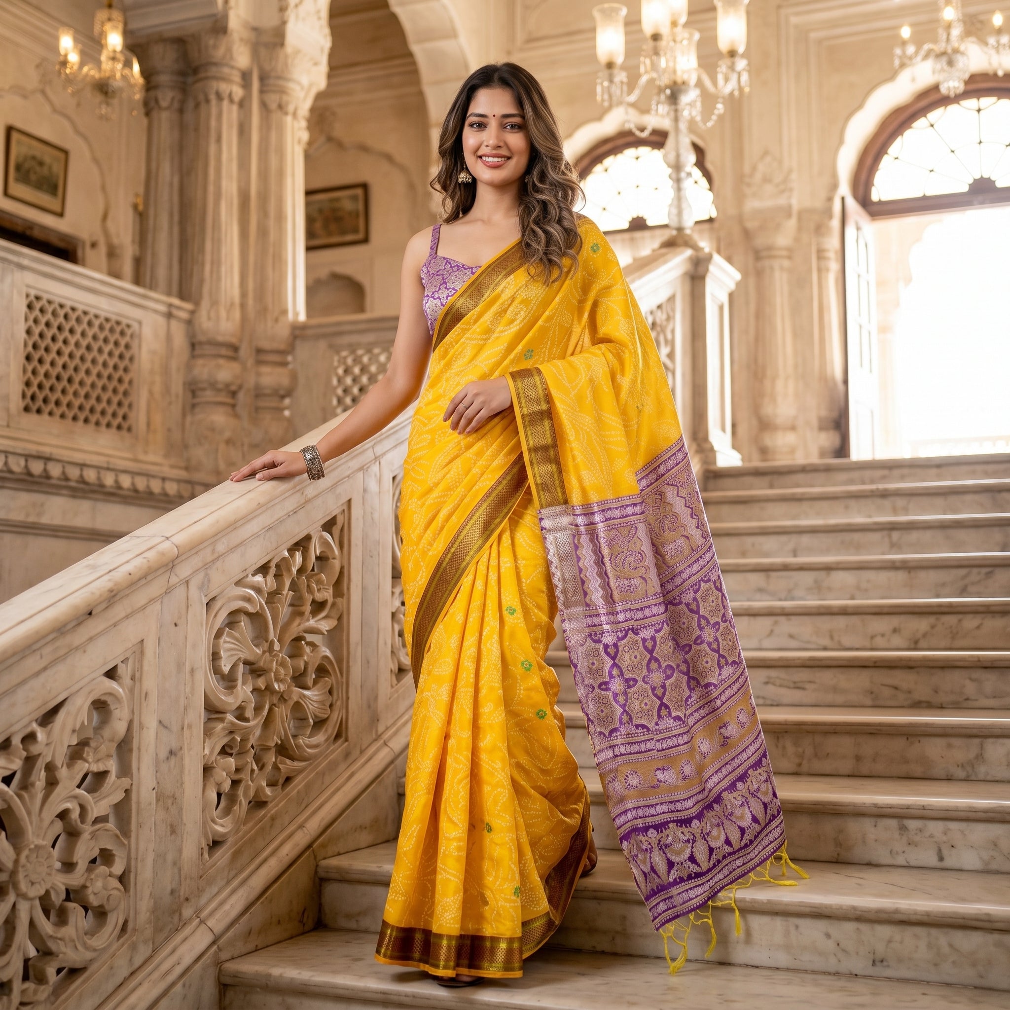 Rangrez Bandhej Cotton (A) Ready To Wear Pocket Saree