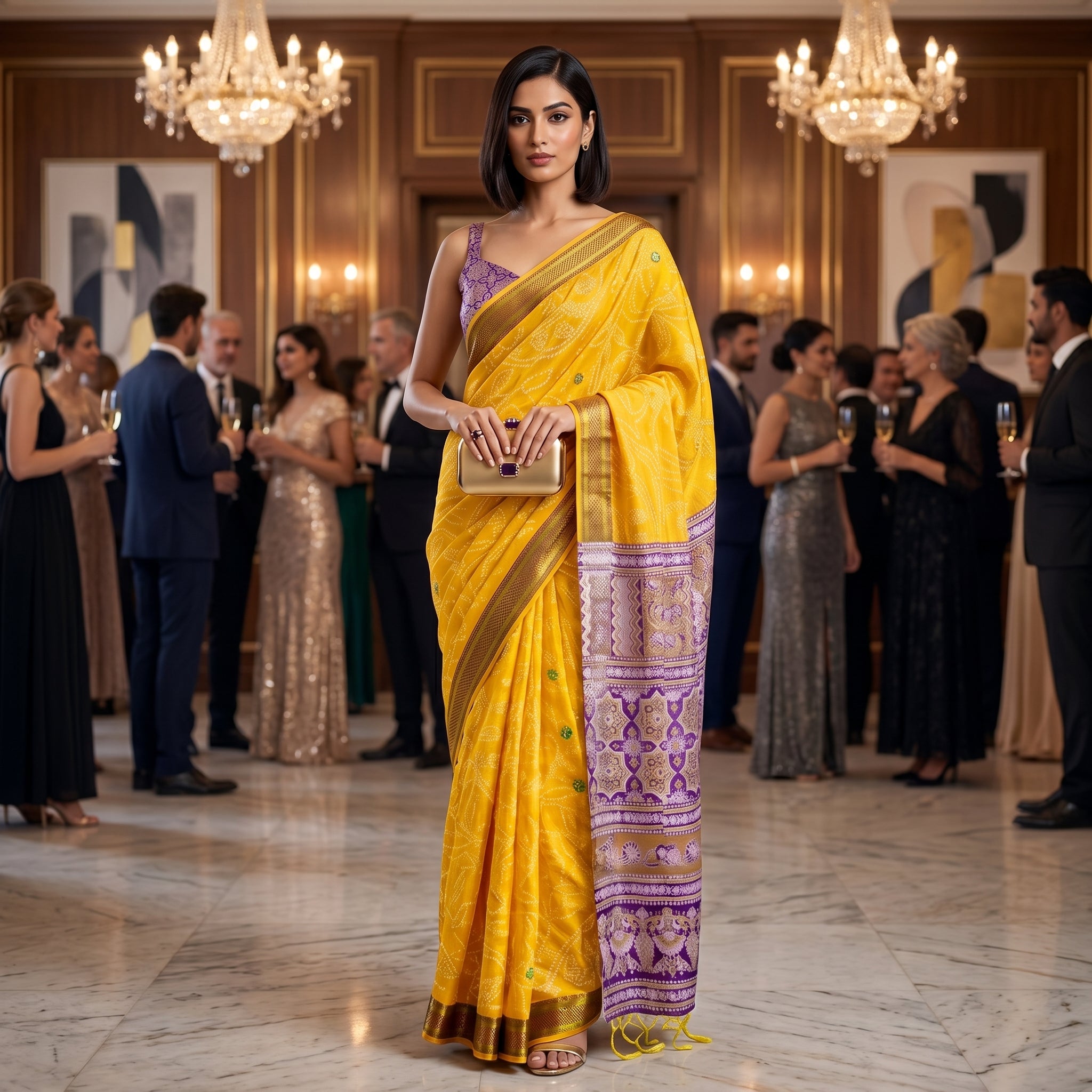 Rangrez Bandhej Cotton (A) Ready To Wear Pocket Saree