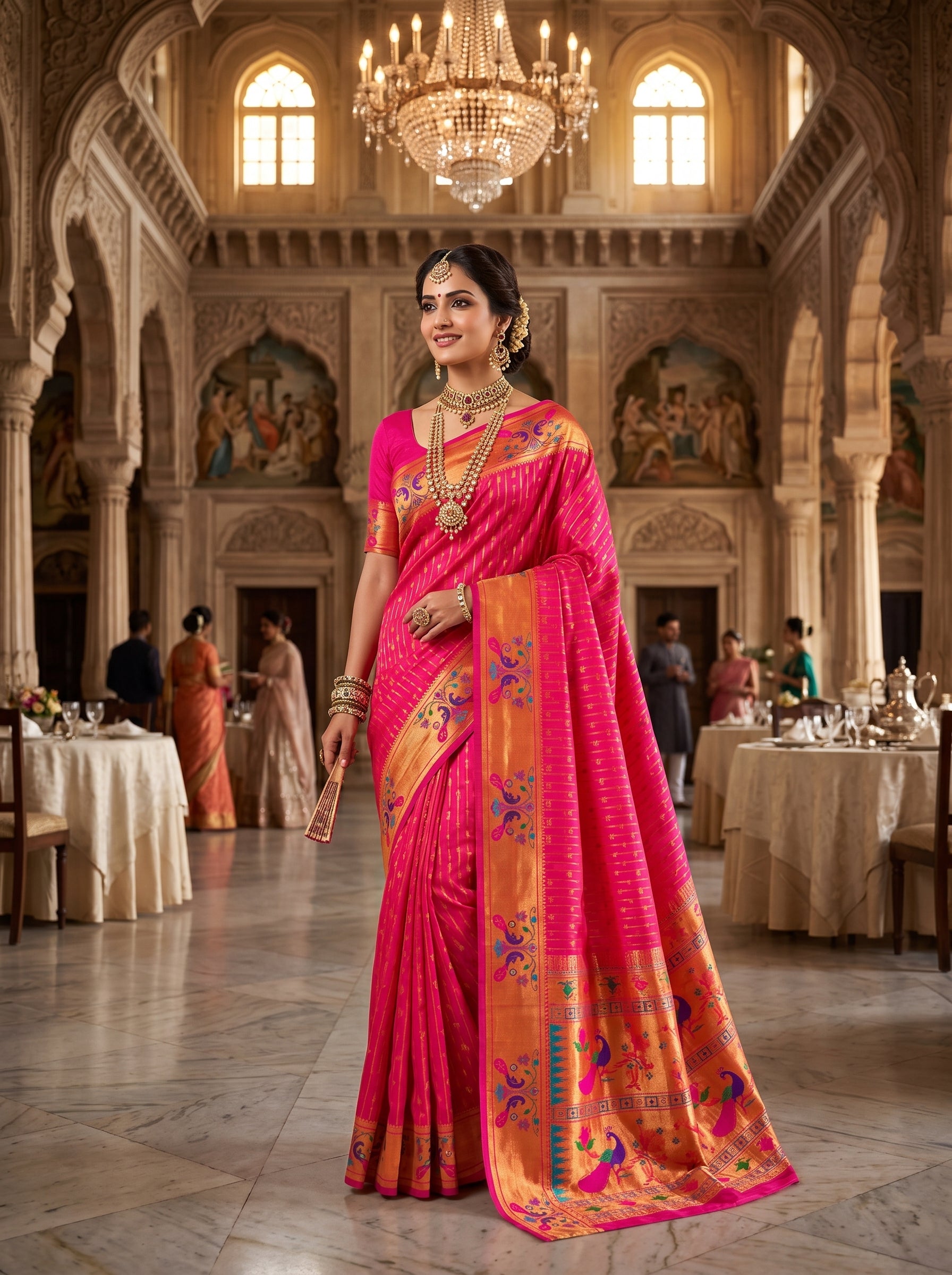 Anand Arpan Powerloom Paithani Silk (E) Ready To Wear Pocket Saree