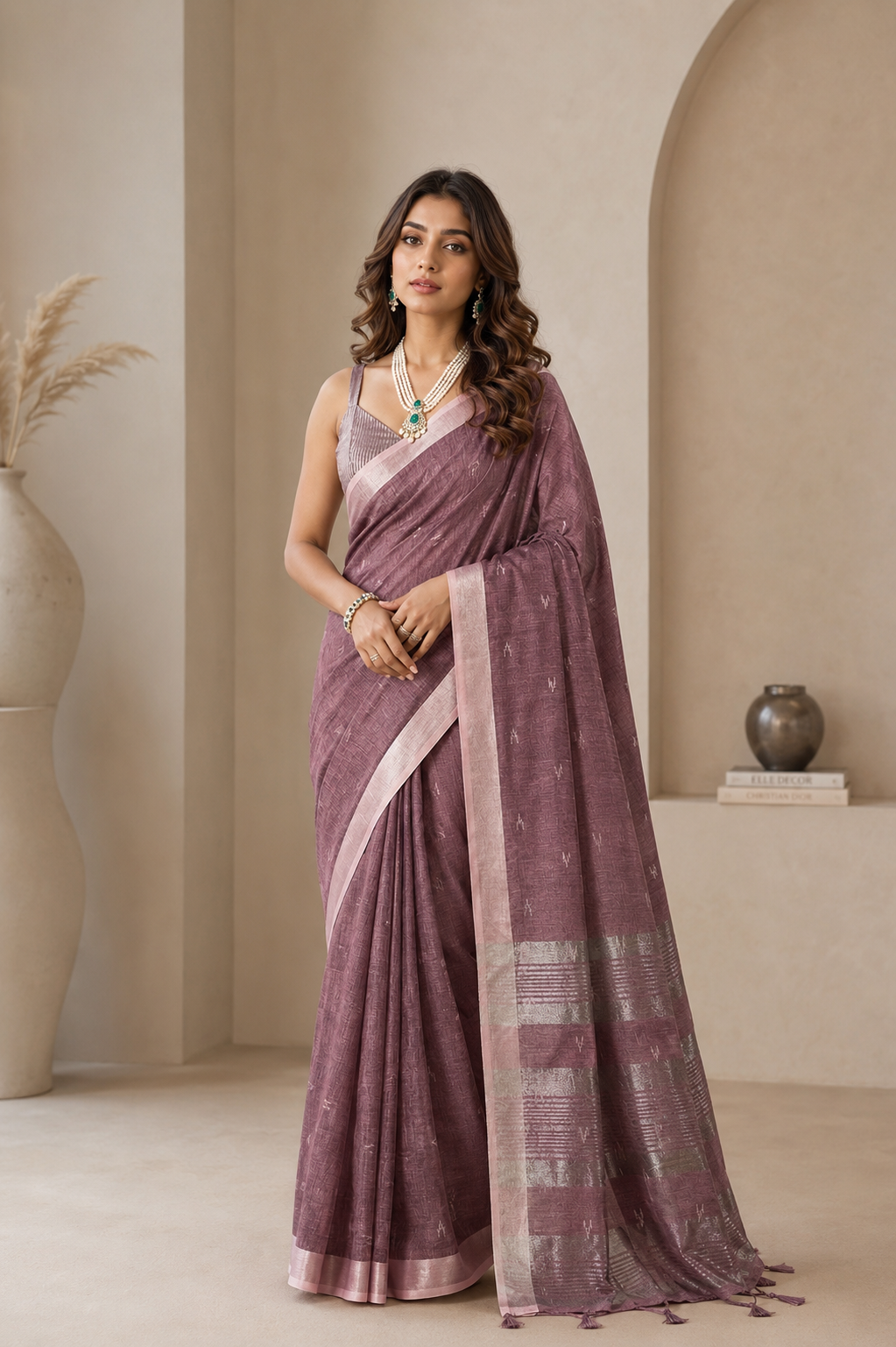 Drapedew Linen Cotton (F) Ready To Wear Pocket Saree