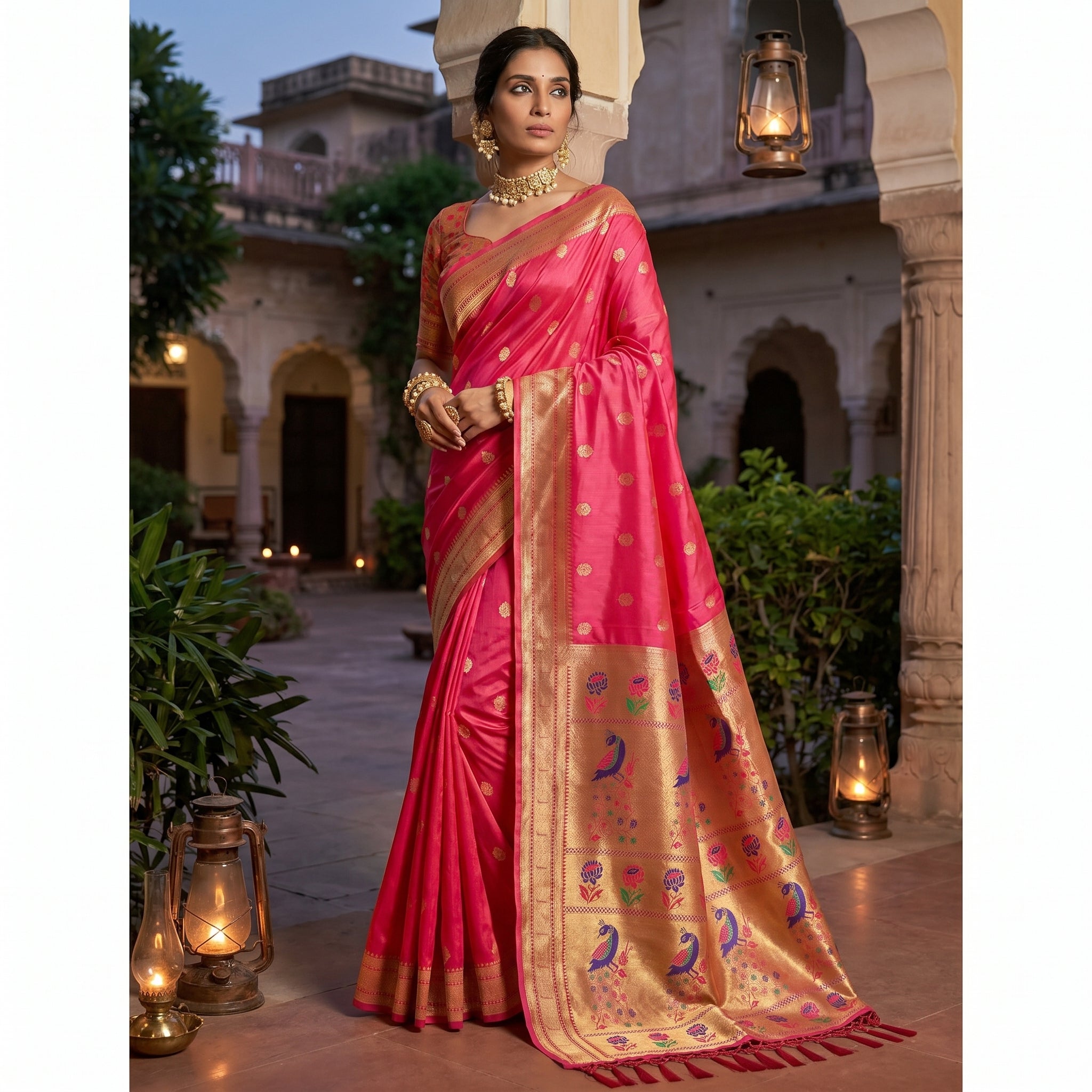 Alankrita Powerloom Paithani Silk (B) Ready To Wear Pocket Saree