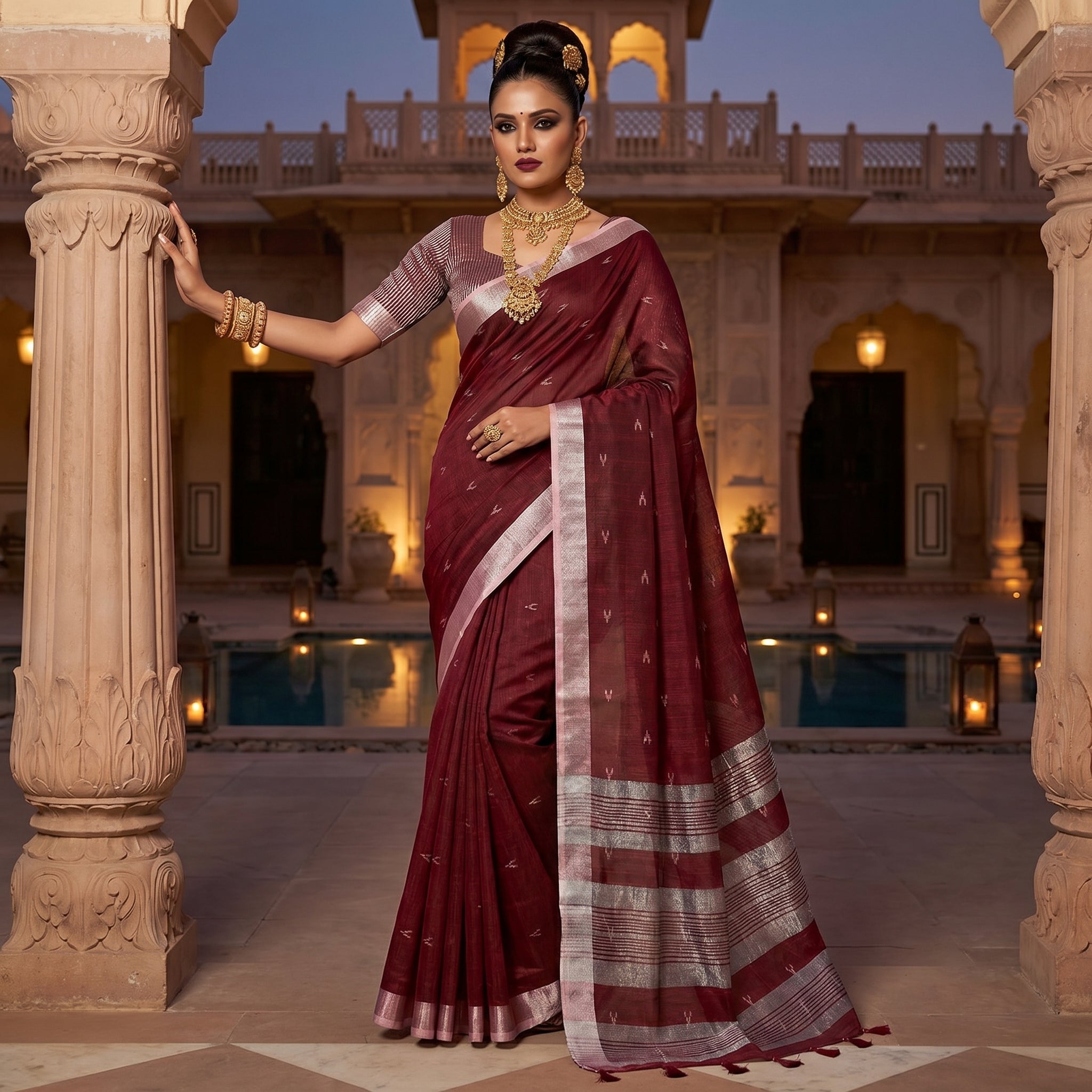 Drapedew Linen Cotton (A) Ready To Wear Pocket Saree