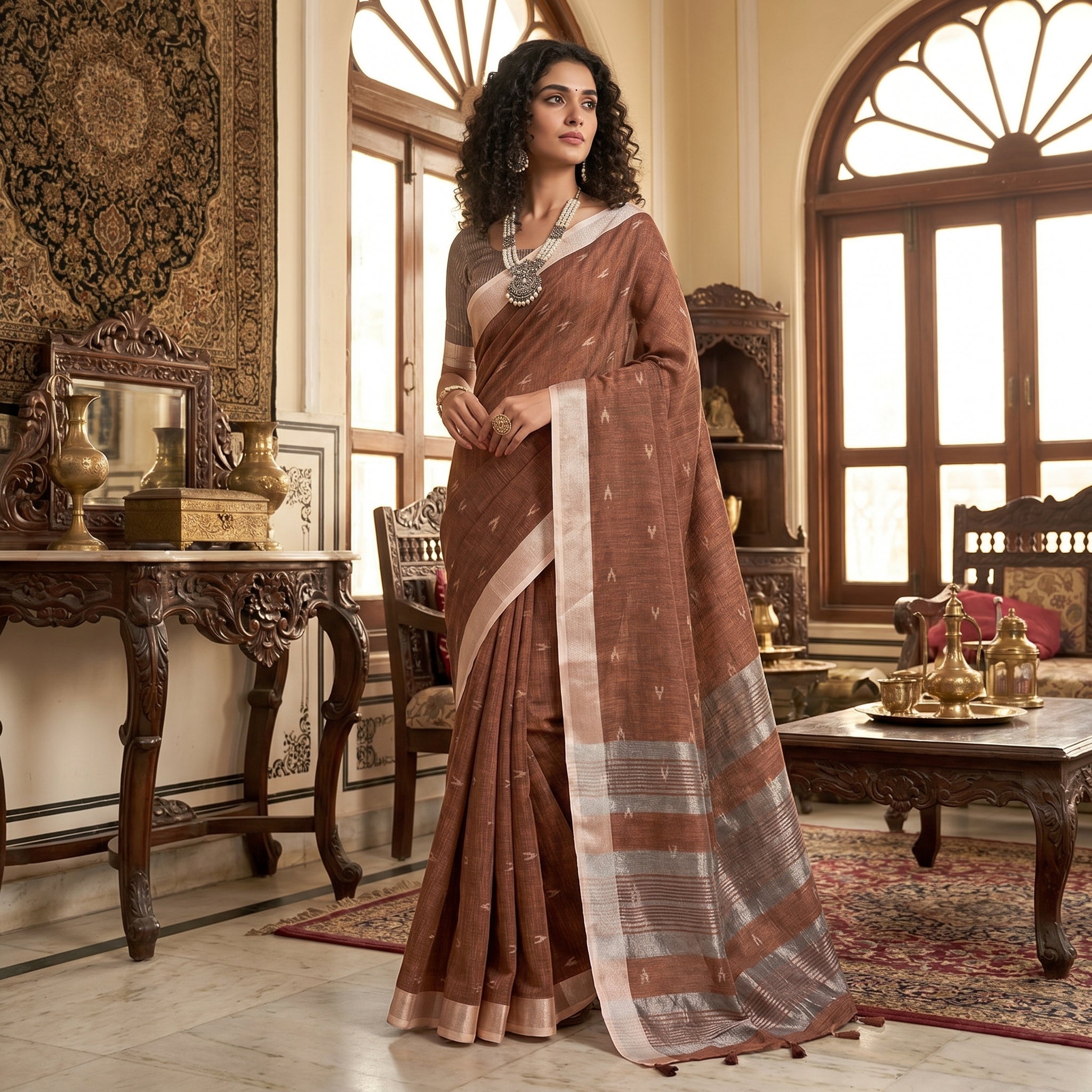 Drapedew Linen Cotton (C) Ready To Wear Pocket Saree