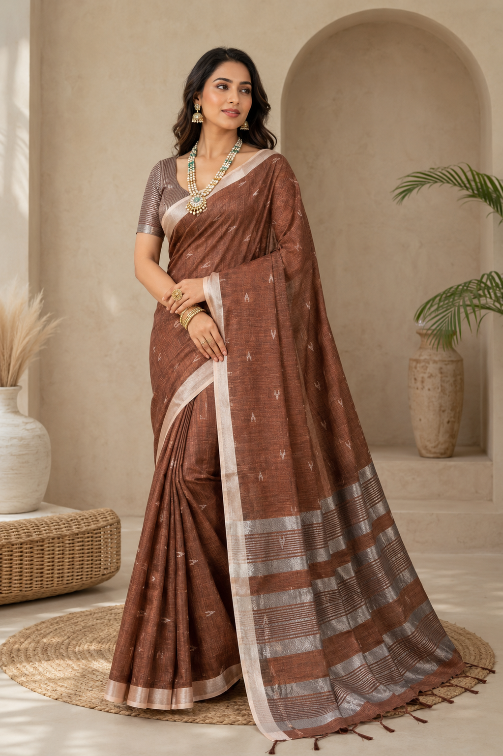Drapedew Linen Cotton (C) Ready To Wear Pocket Saree