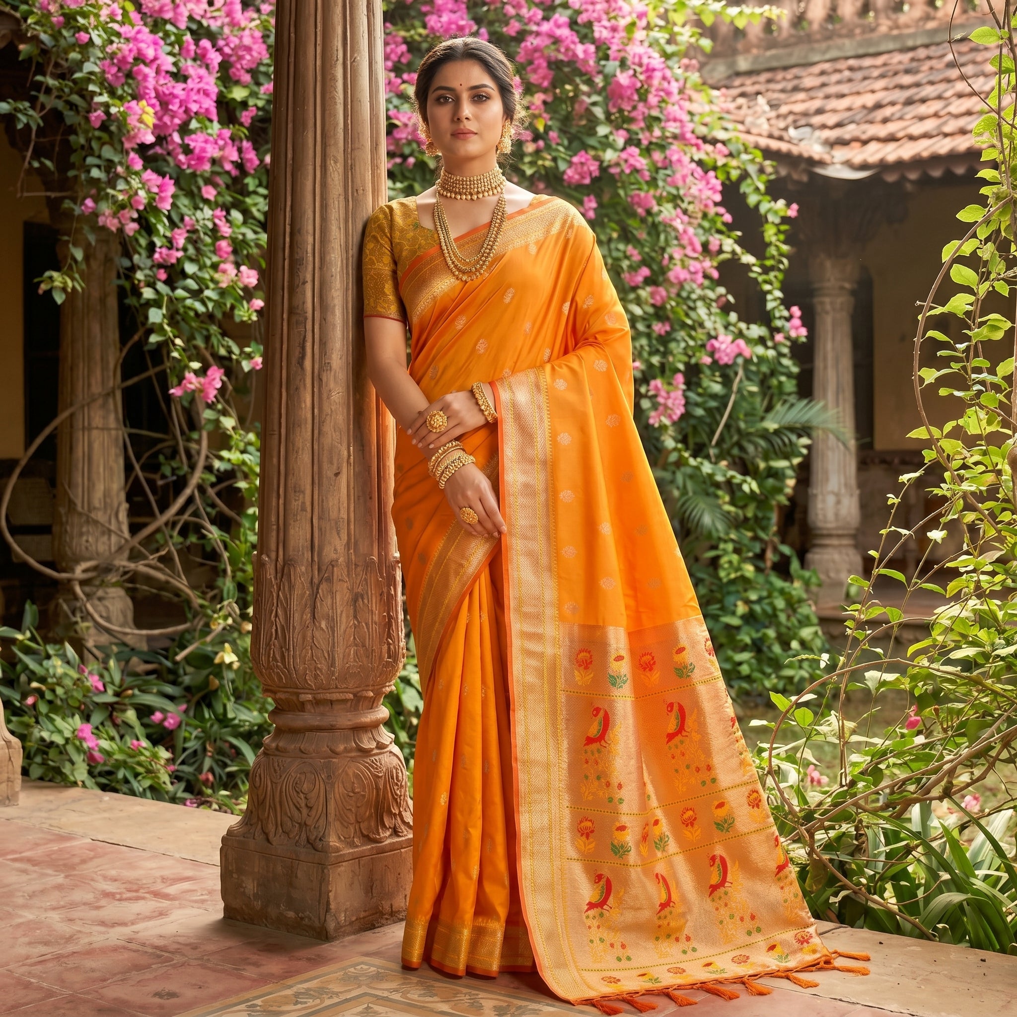 Alankrita Powerloom Paithani Silk (D) Ready To Wear Pocket Saree