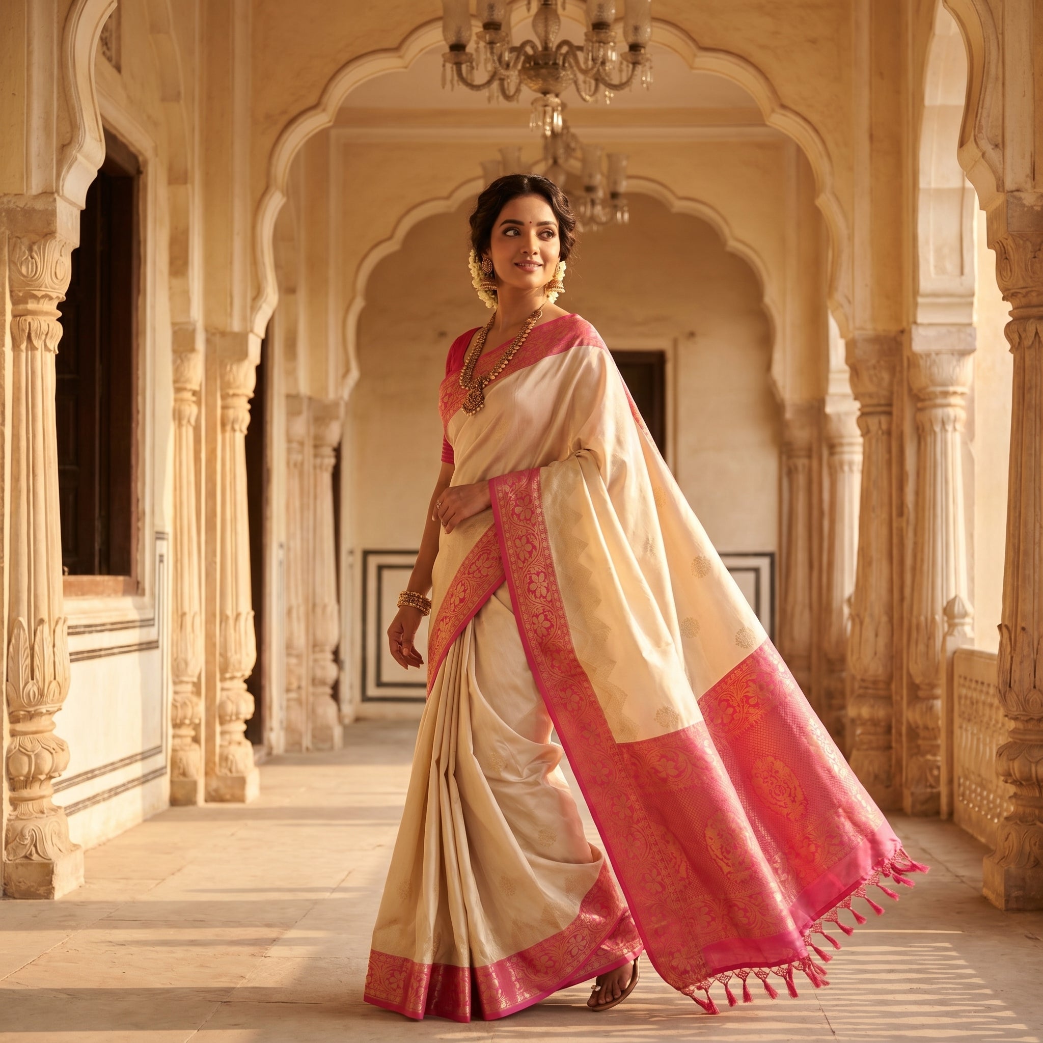 Dvipatha – Dual Tone Silk Ready-to-Wear Pocket Saree