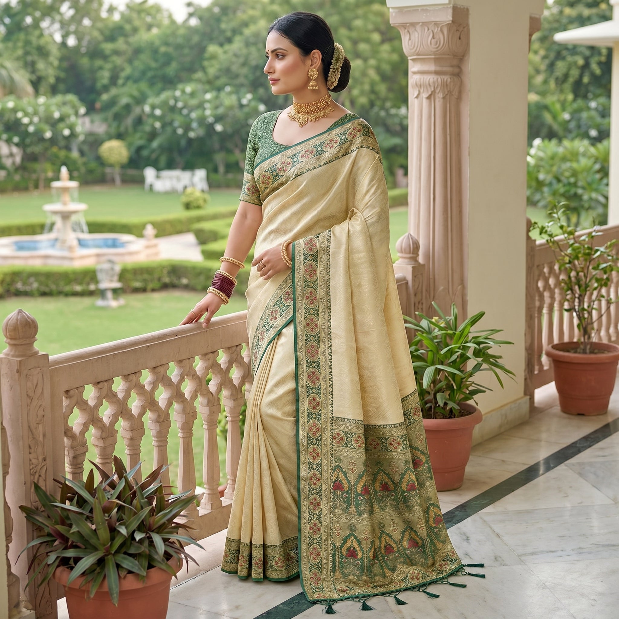 Subtle Splendor Banarasi Silk (C) Ready To Wear Pocket Saree