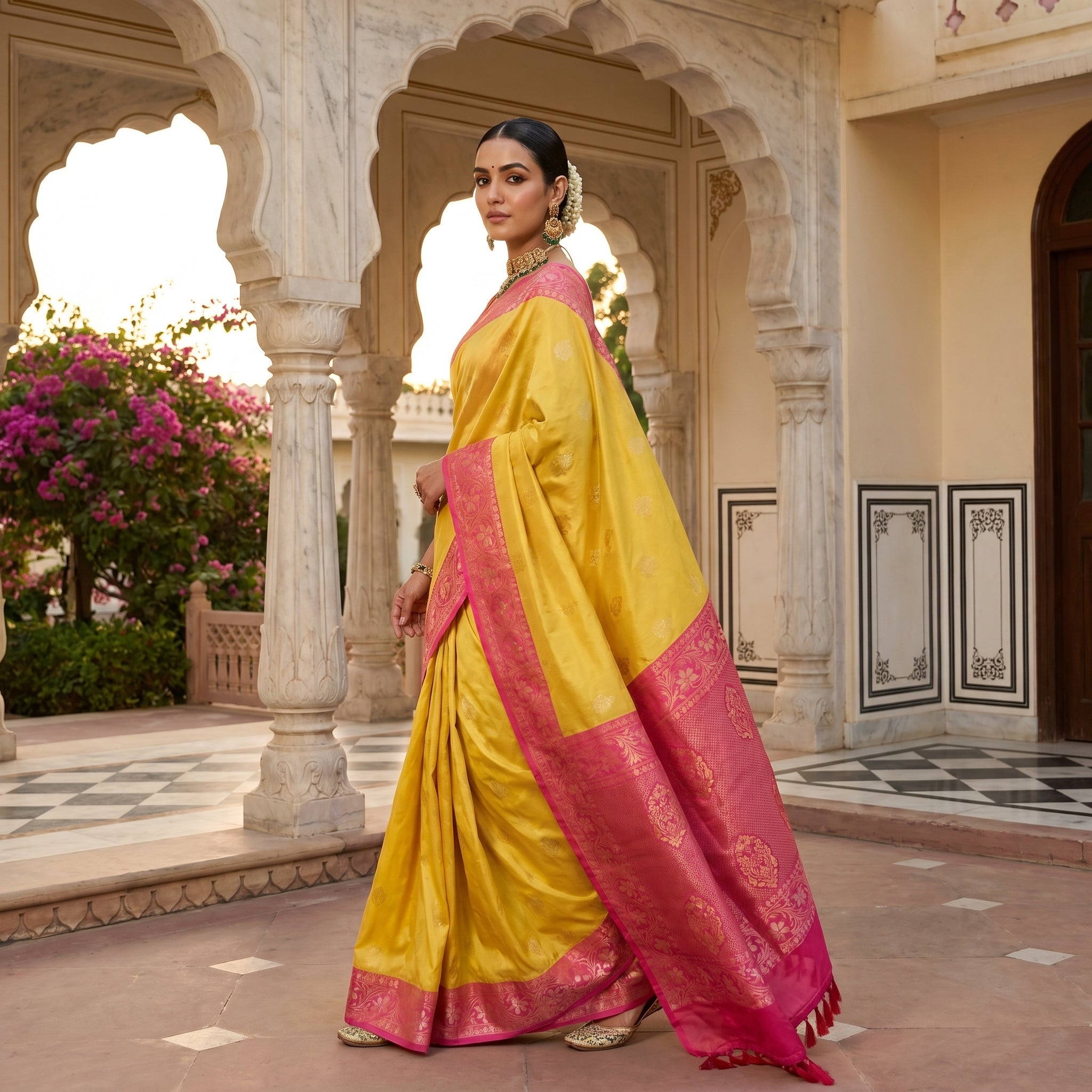 Dviranga – Dual Tone Silk Ready-to-Wear Pocket Saree