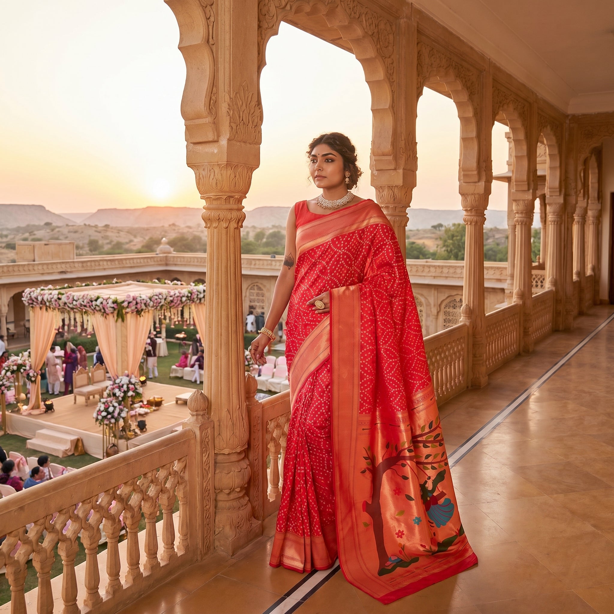 Bandhej Paithani (A) Ready To Wear Pocket Saree