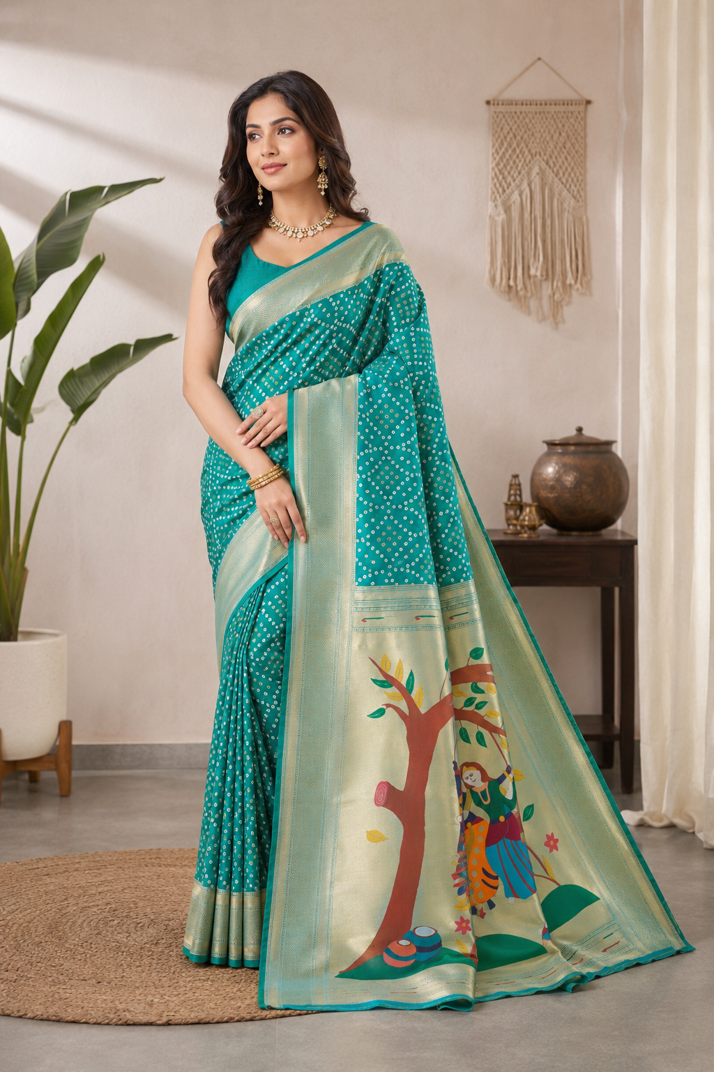 Bandhej Paithani (F) Ready To Wear Pocket Saree
