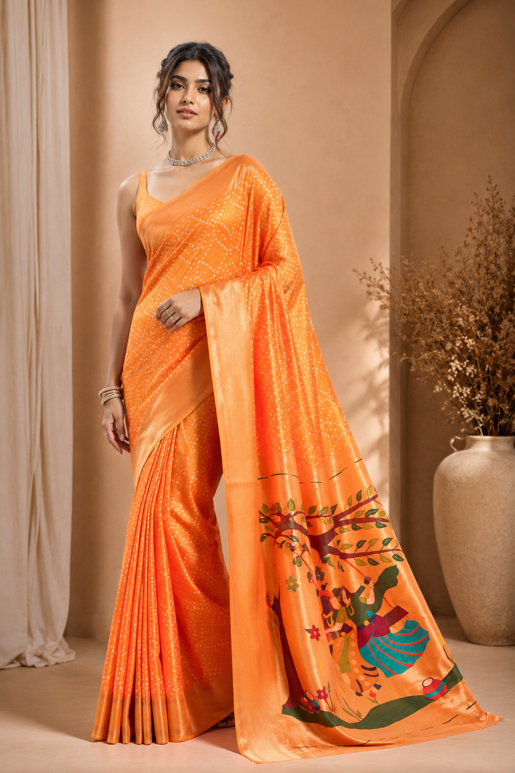 Bandhej Paithani (D) Ready To Wear Pocket Saree