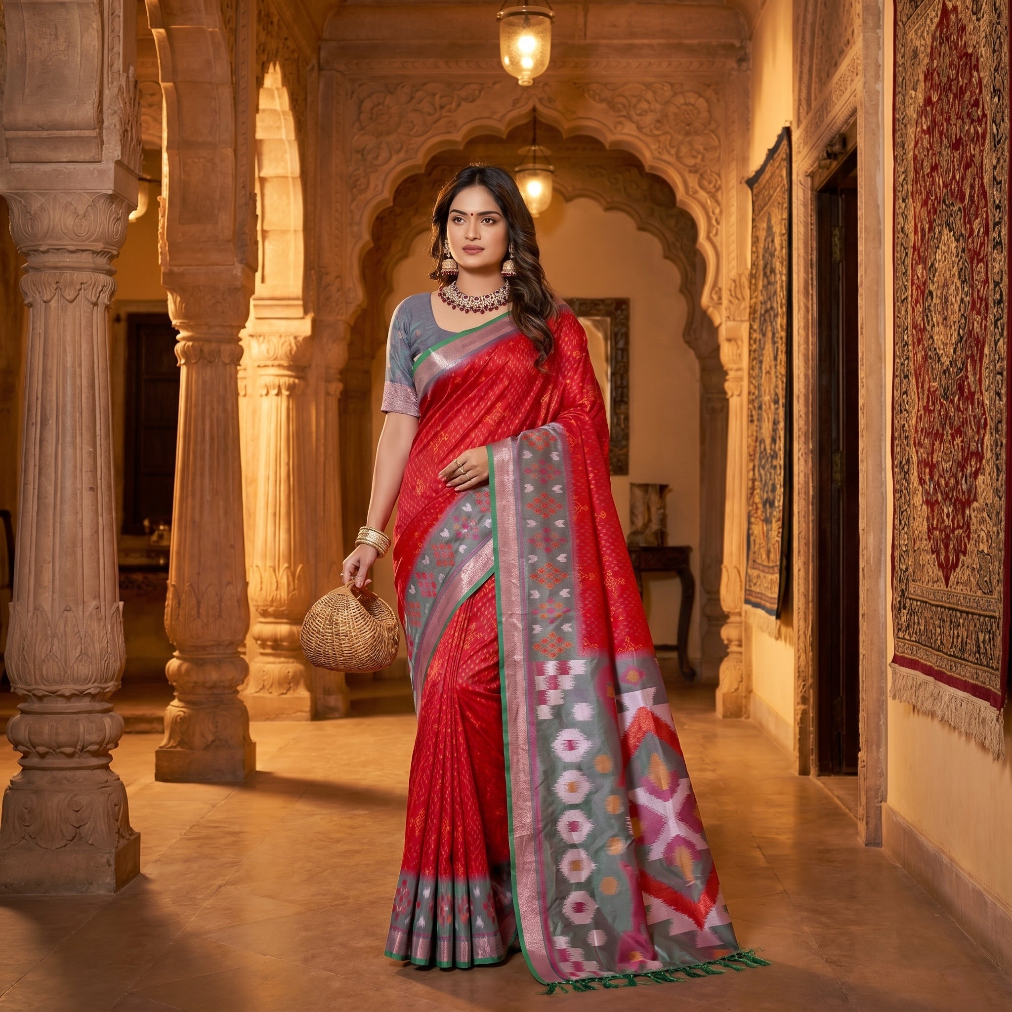 PixelLoom Silk (A) Ready To Wear Pocket Saree