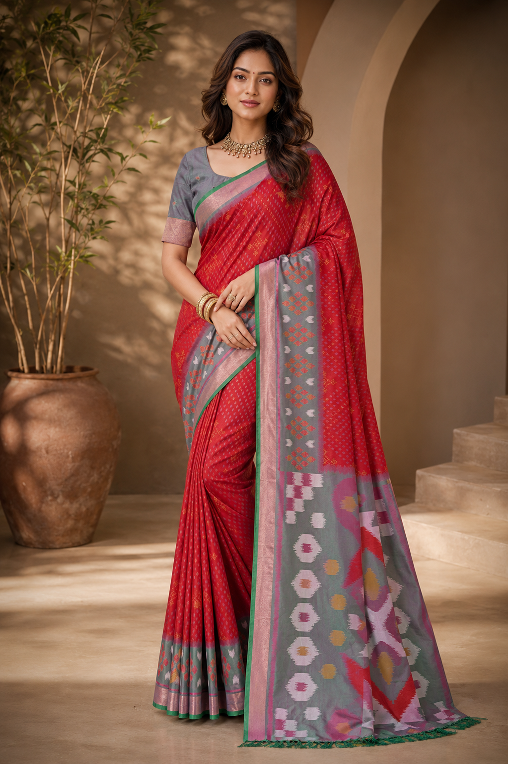 PixelLoom Silk (A) Ready To Wear Pocket Saree