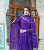 Purple Rani Georgette Catonic Shade Fabric Gown