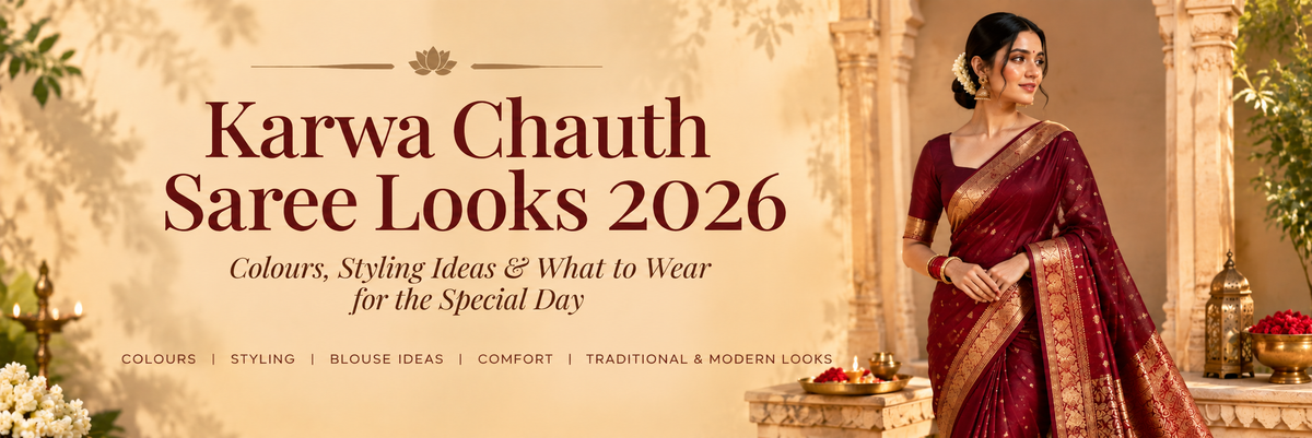 Karwa Chauth Saree Looks 2026: Colours, Styling Ideas And What to Wear