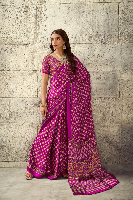 Iris Satin Crepe (D) Ready To Wear Pocket Saree