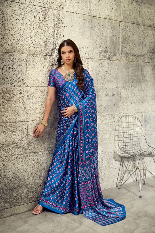 Iris Satin Crepe (E) Ready To Wear Pocket Saree