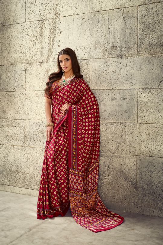 Iris Satin Crepe (A) Ready To Wear Pocket Saree