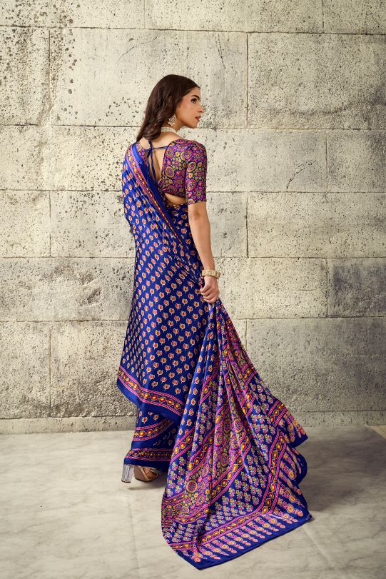 Iris Satin Crepe (F) Ready To Wear Pocket Saree