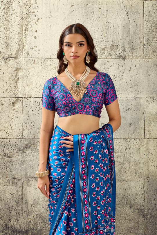 Iris Satin Crepe (E) Ready To Wear Pocket Saree