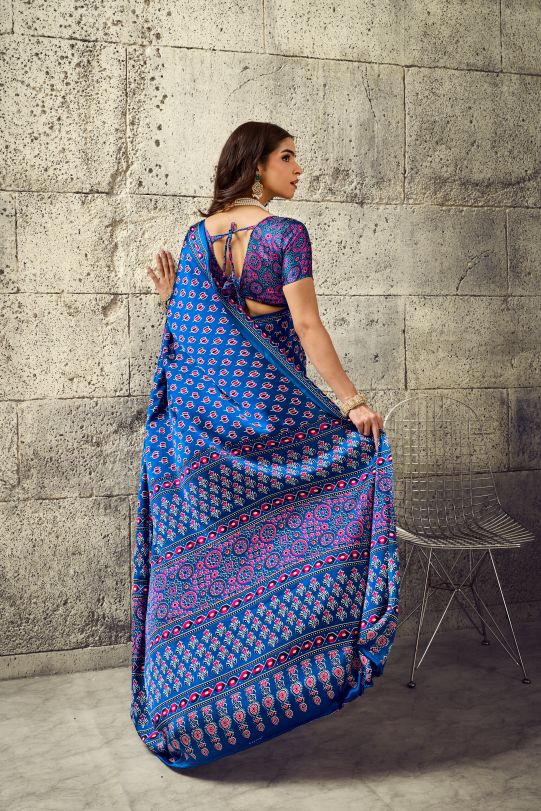 Iris Satin Crepe (E) Ready To Wear Pocket Saree