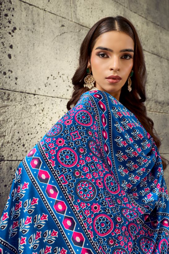 Iris Satin Crepe (E) Ready To Wear Pocket Saree