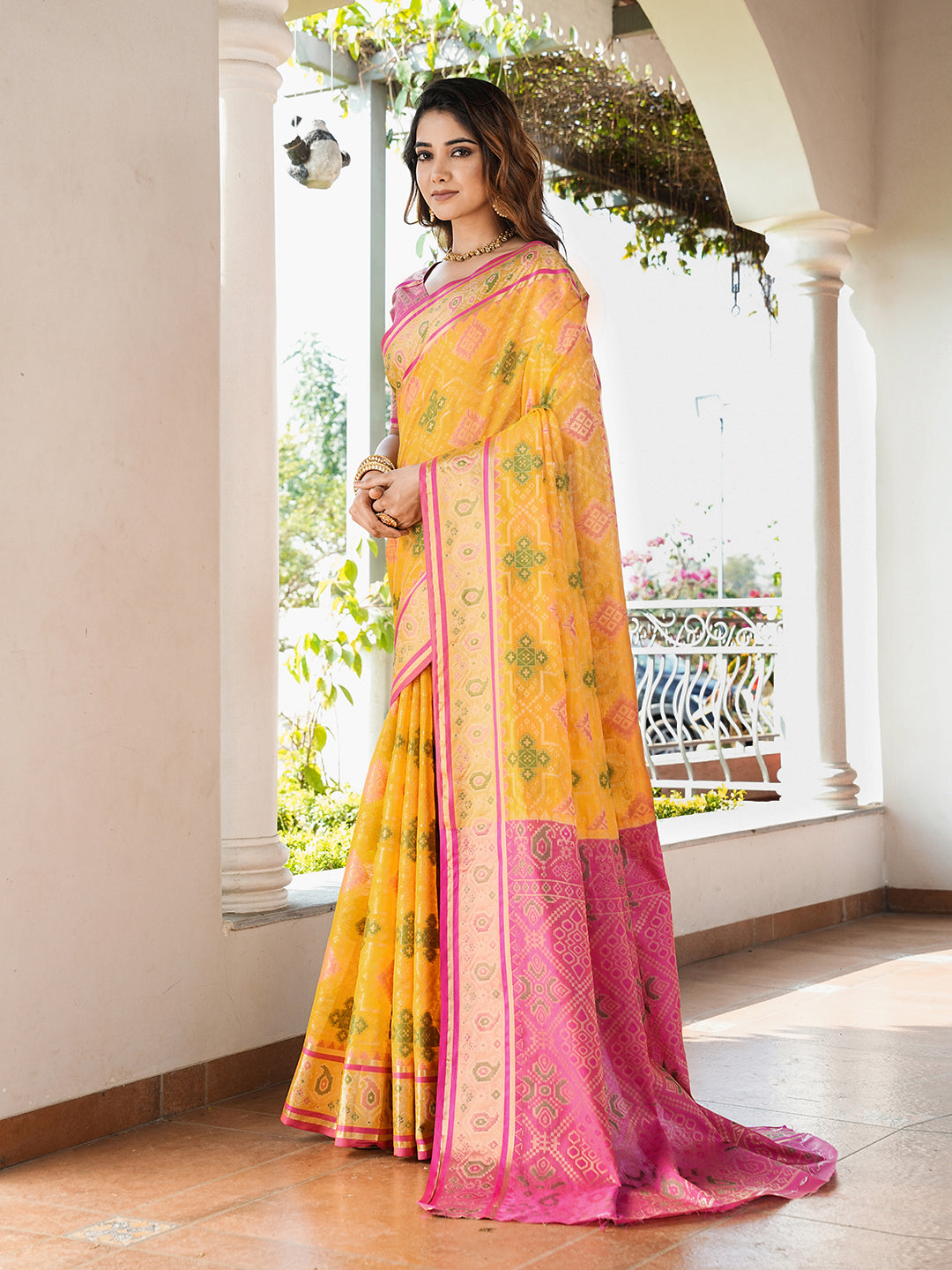 Rangrez Cotton Silk Ready To Wear Pocket Saree