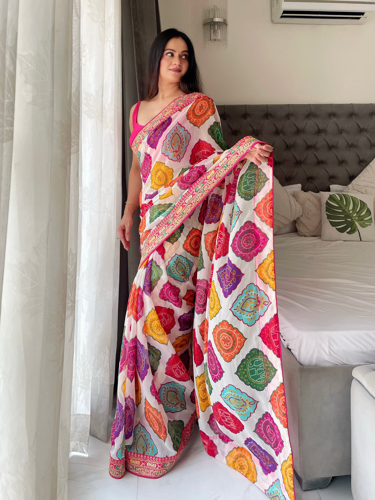 Rangtara Georgette Ready To Wear Pocket Saree