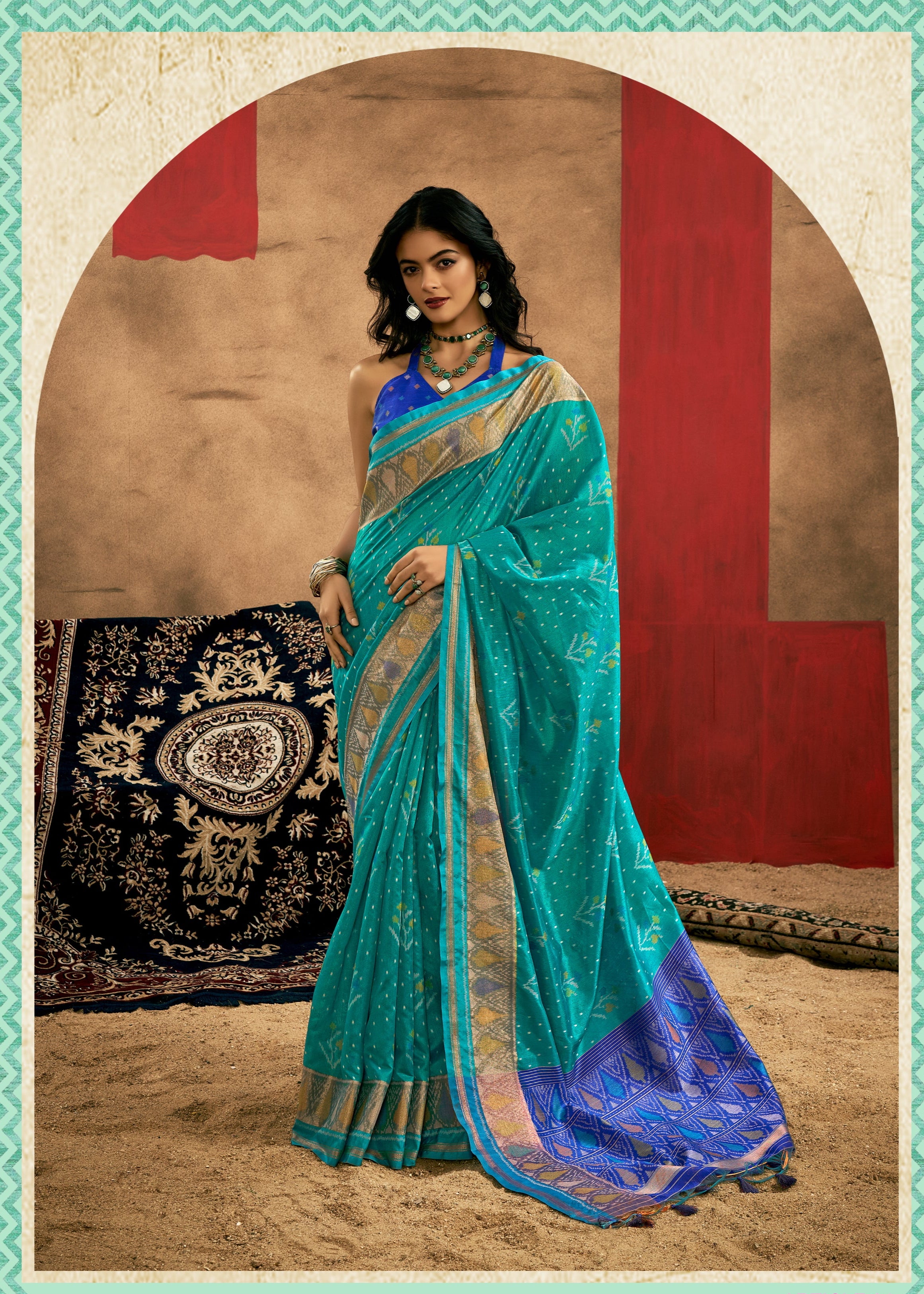 Avira Patola Silk Ready To Wear Pocket Saree