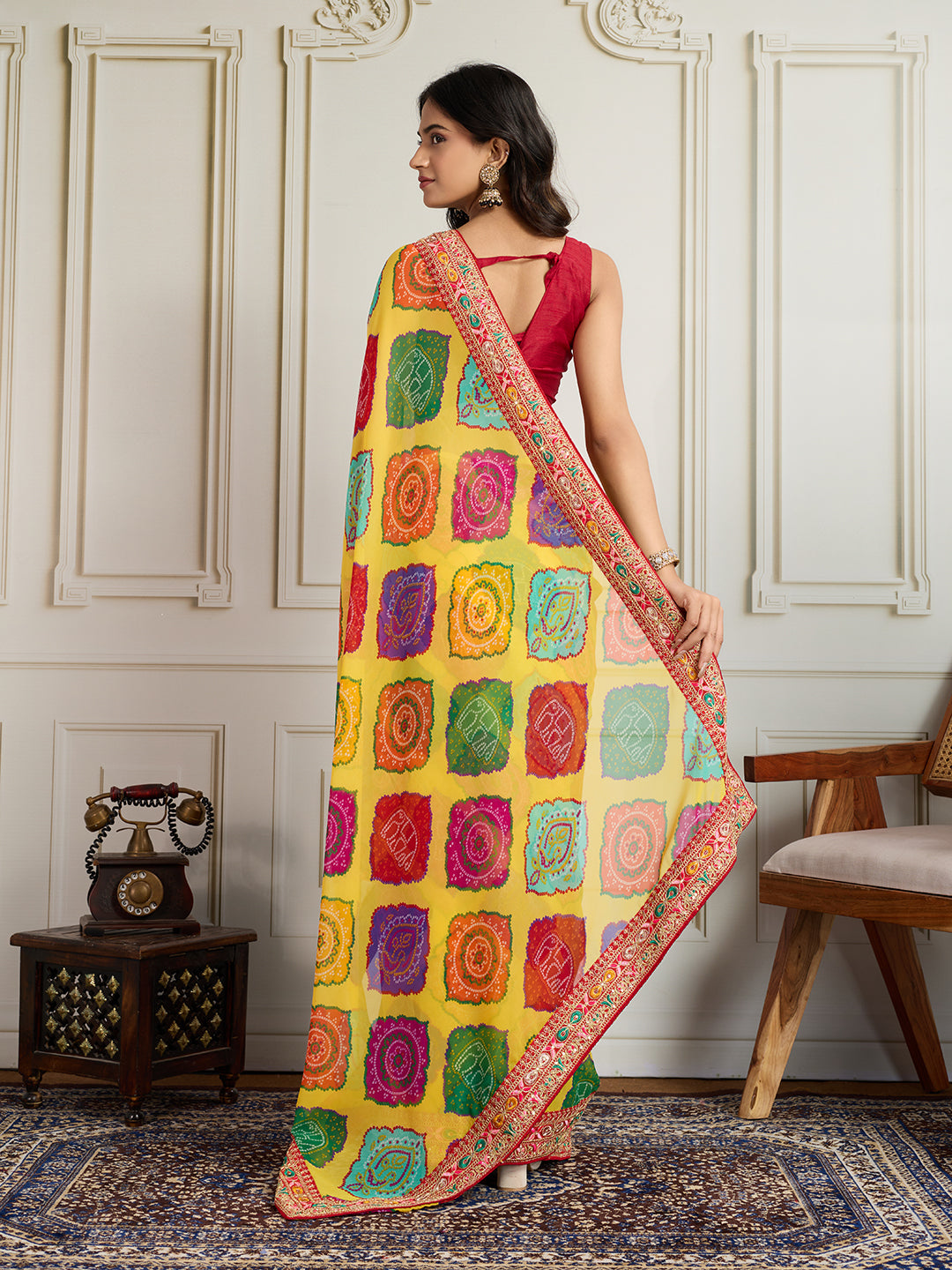 Rangrez Georgette Ready To Wear Pocket Saree