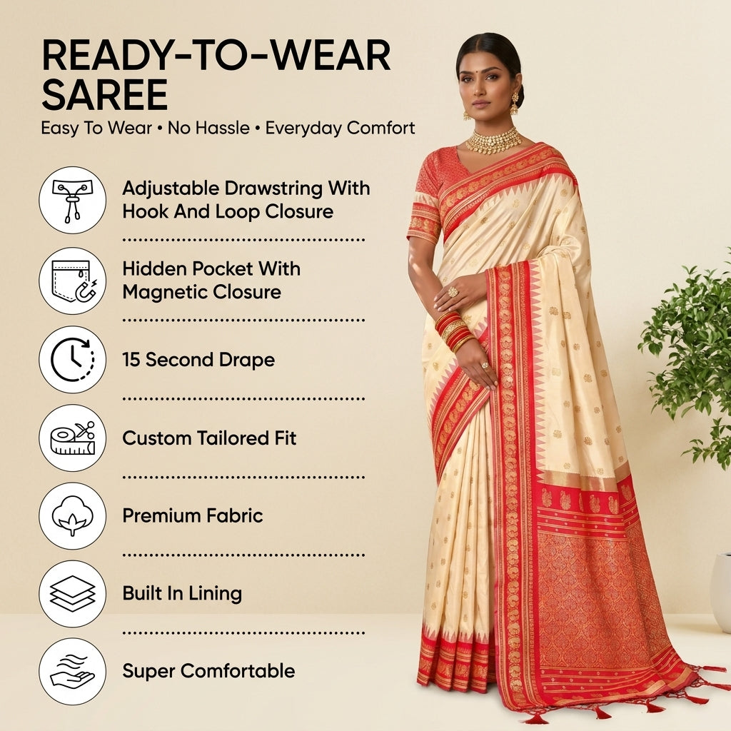 Saaj Silk (D) Ready To Wear Pocket Saree