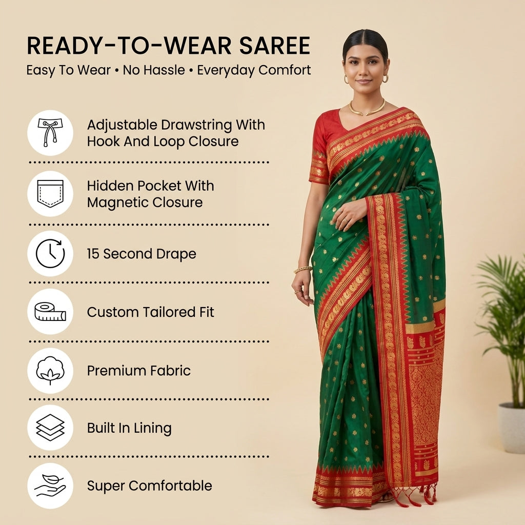 Saaj Silk (B) Ready To Wear Pocket Saree