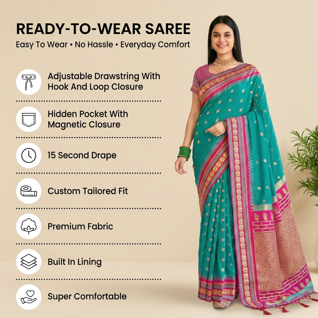 Saaj Silk (F) Ready To Wear Pocket Saree