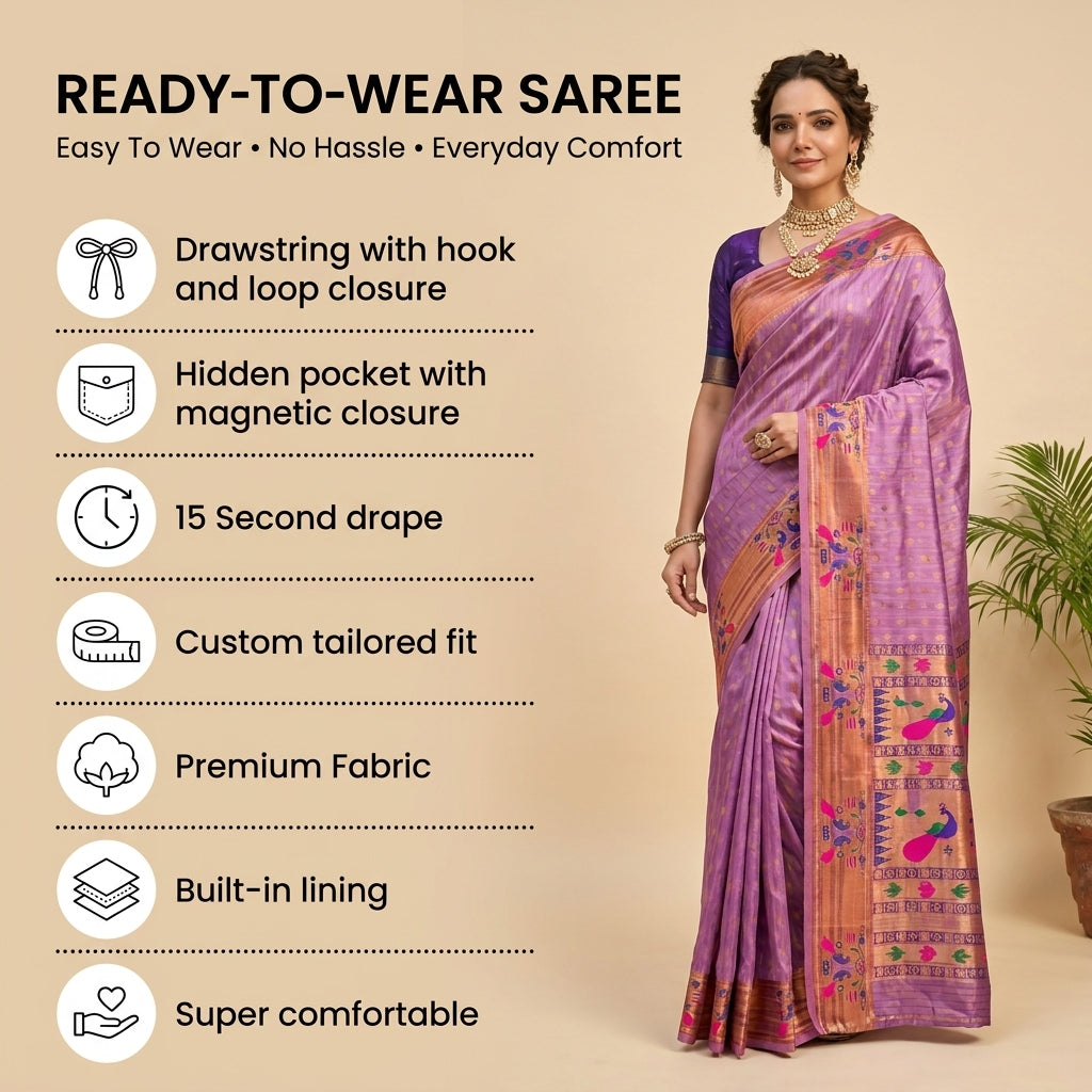 Anand Arpan Poweloom Paithani Silk (D) Ready To Wear Pocket Saree