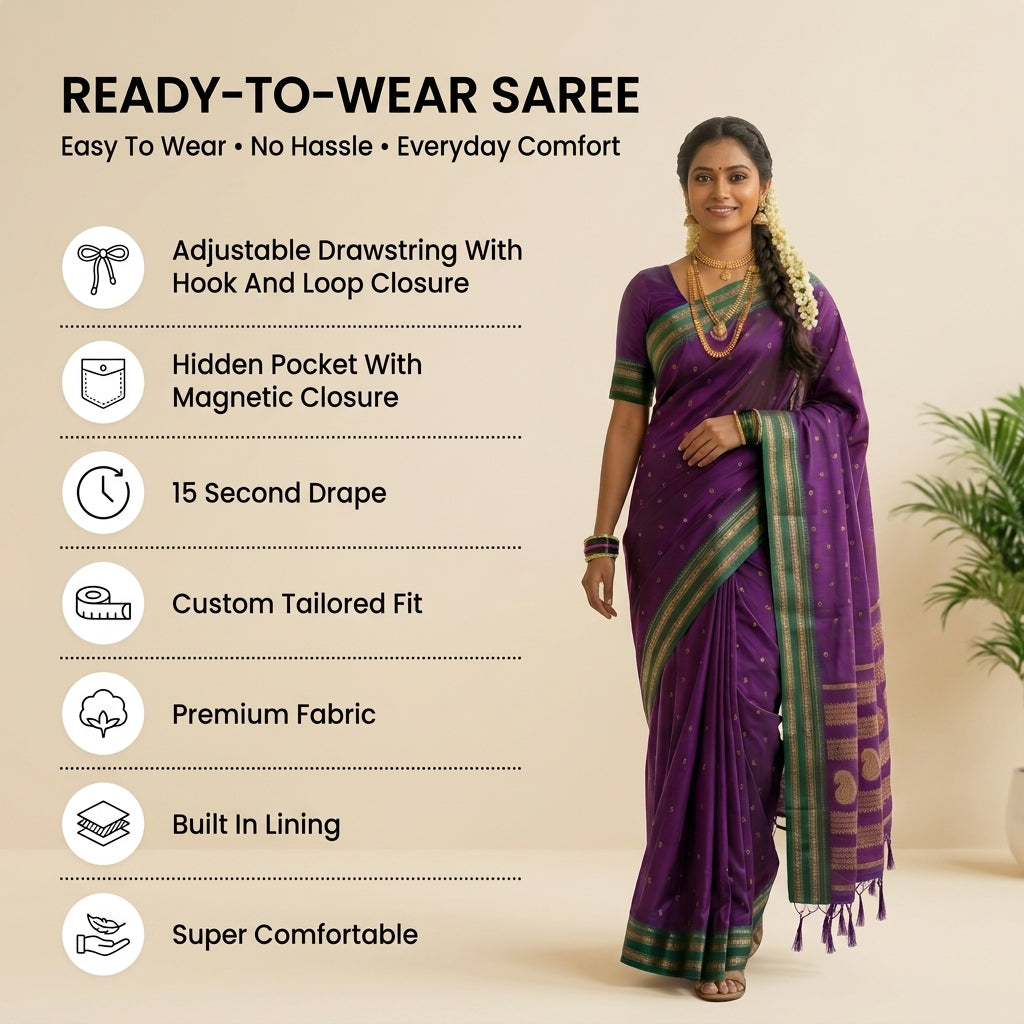Aranya Silk (B) Ready To Wear Pocket Saree