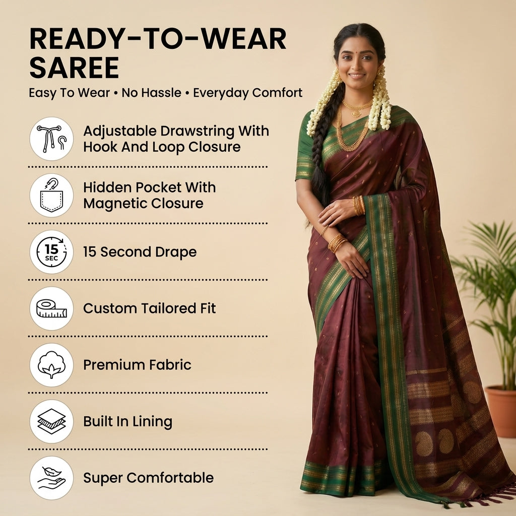 Aranya Silk (E) Ready To Wear Pocket Saree