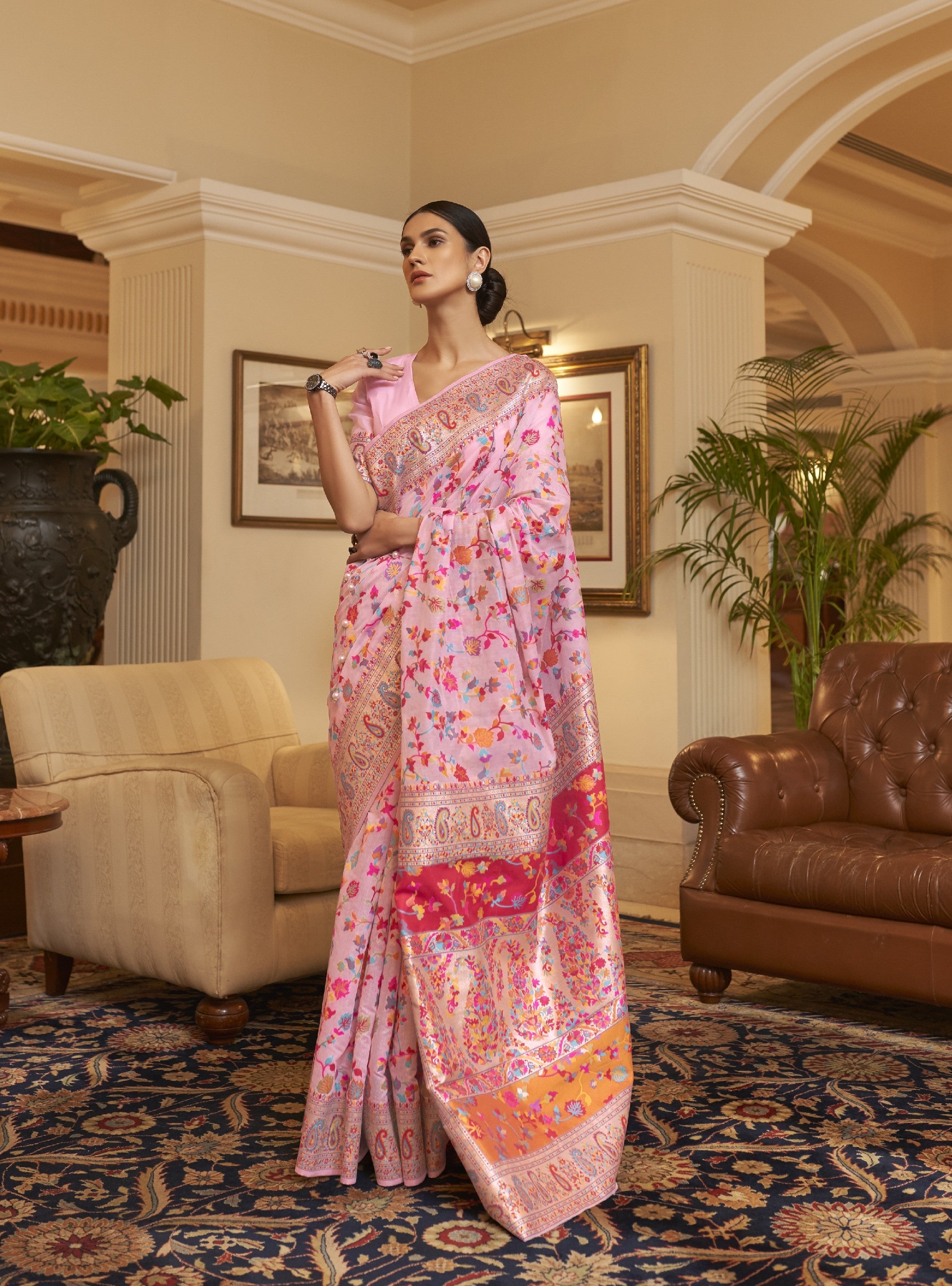 Kashmiri Modal Silk (B) Ready To Wear Pocket Saree
