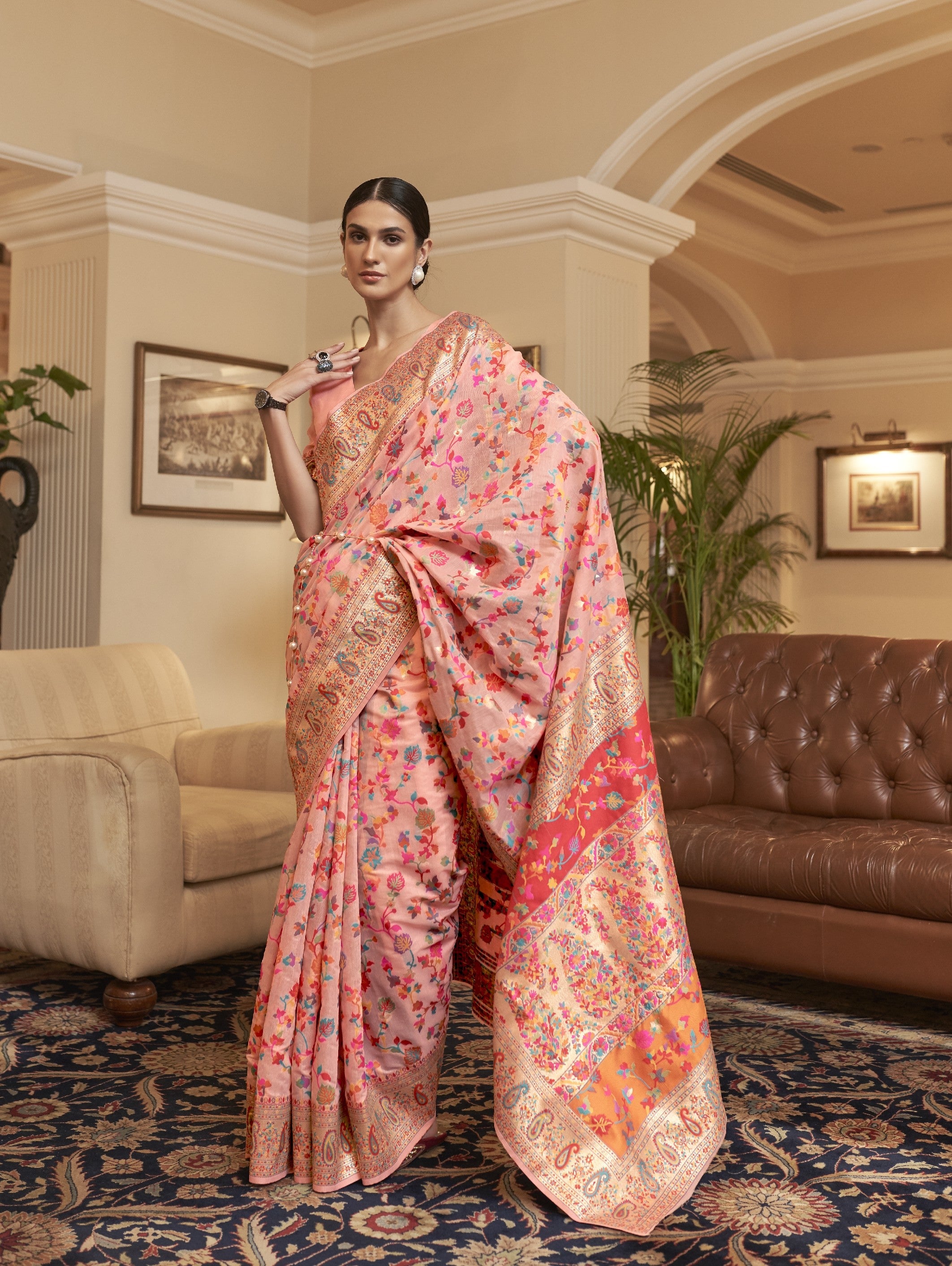 Kashmiri Modal Silk (G) Ready To Wear Pocket Saree