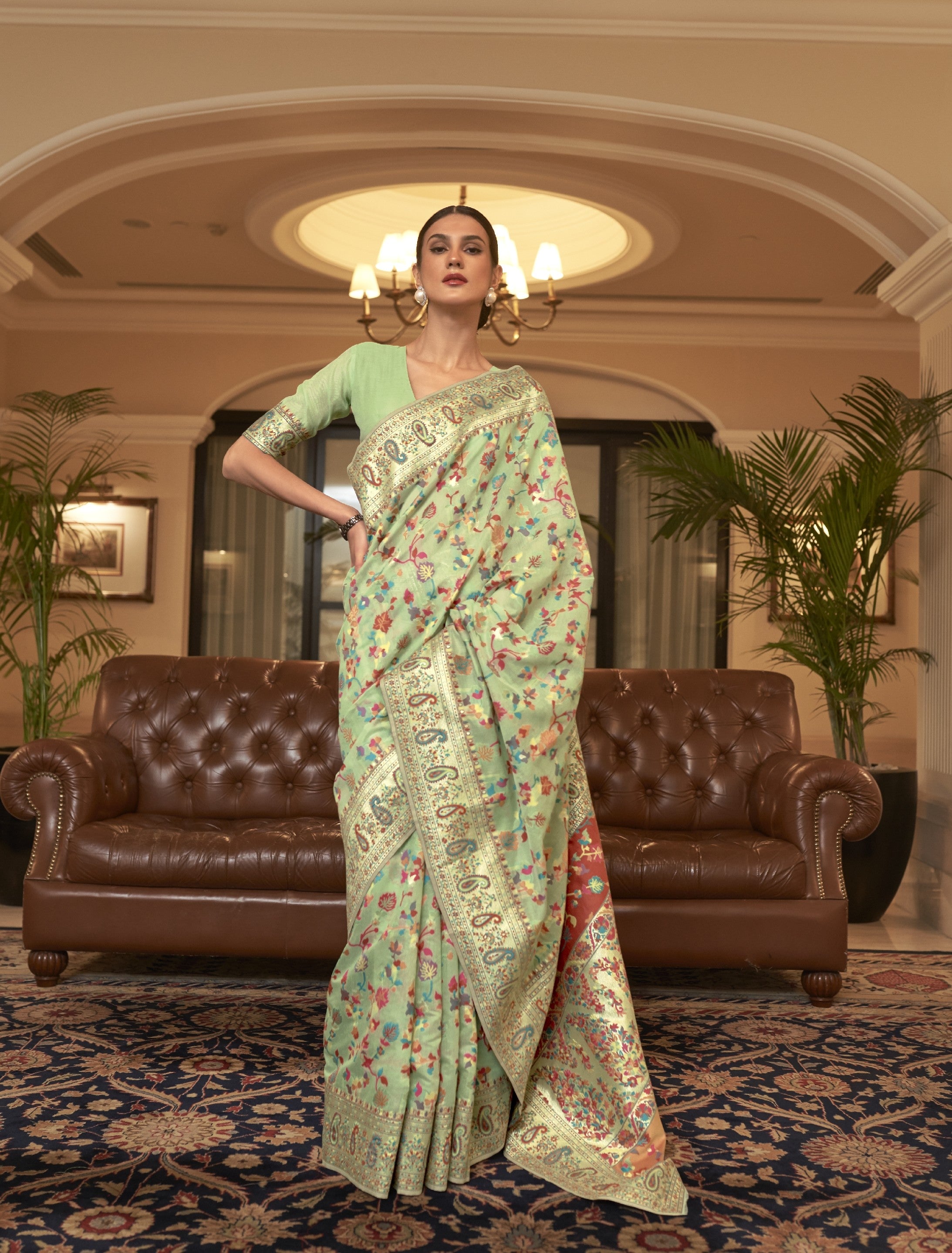 Kashmiri Modal Silk (I) Ready To Wear Pocket Saree