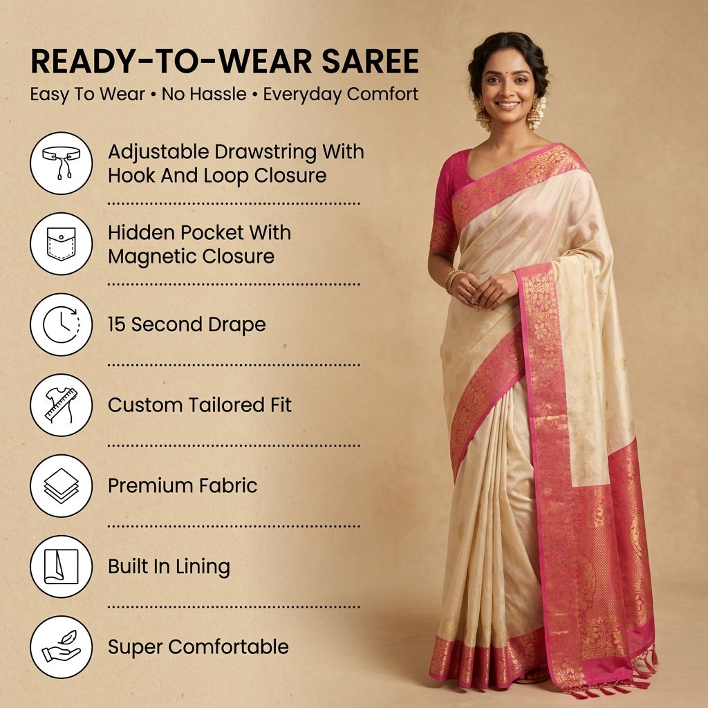 Dvipatha – Dual Tone Silk Ready-to-Wear Pocket Saree