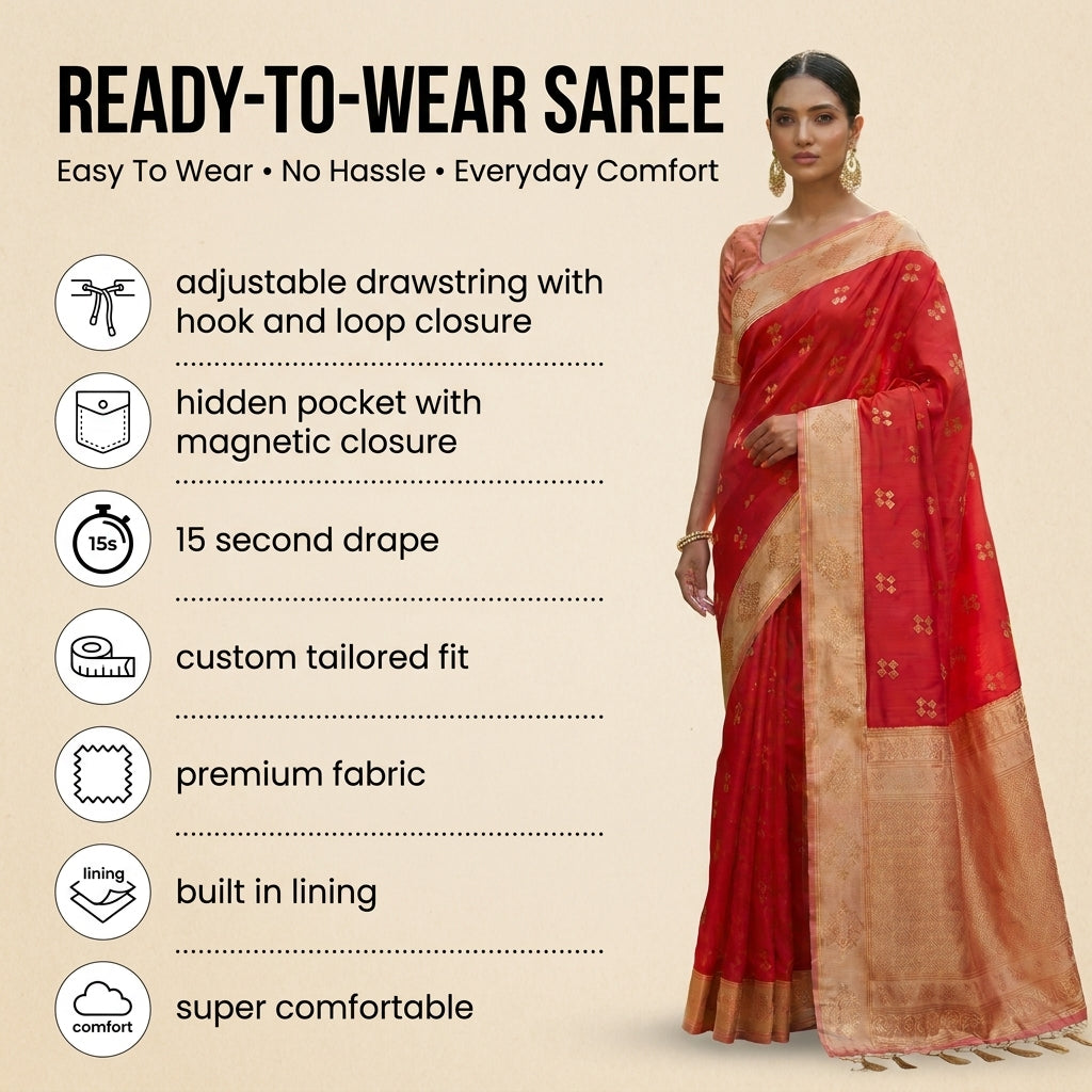 Lavanya Silk (E) Ready To Wear Pocket Saree
