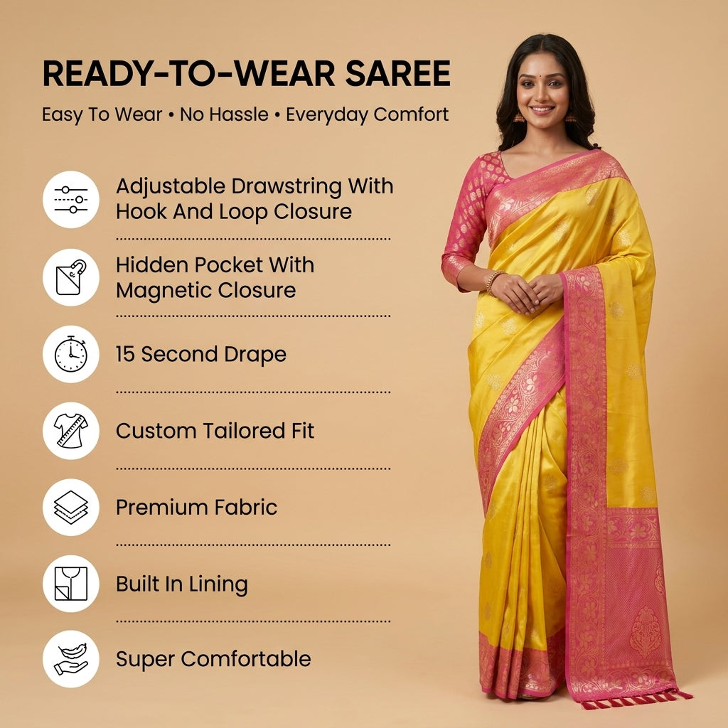Dviranga – Dual Tone Silk Ready-to-Wear Pocket Saree