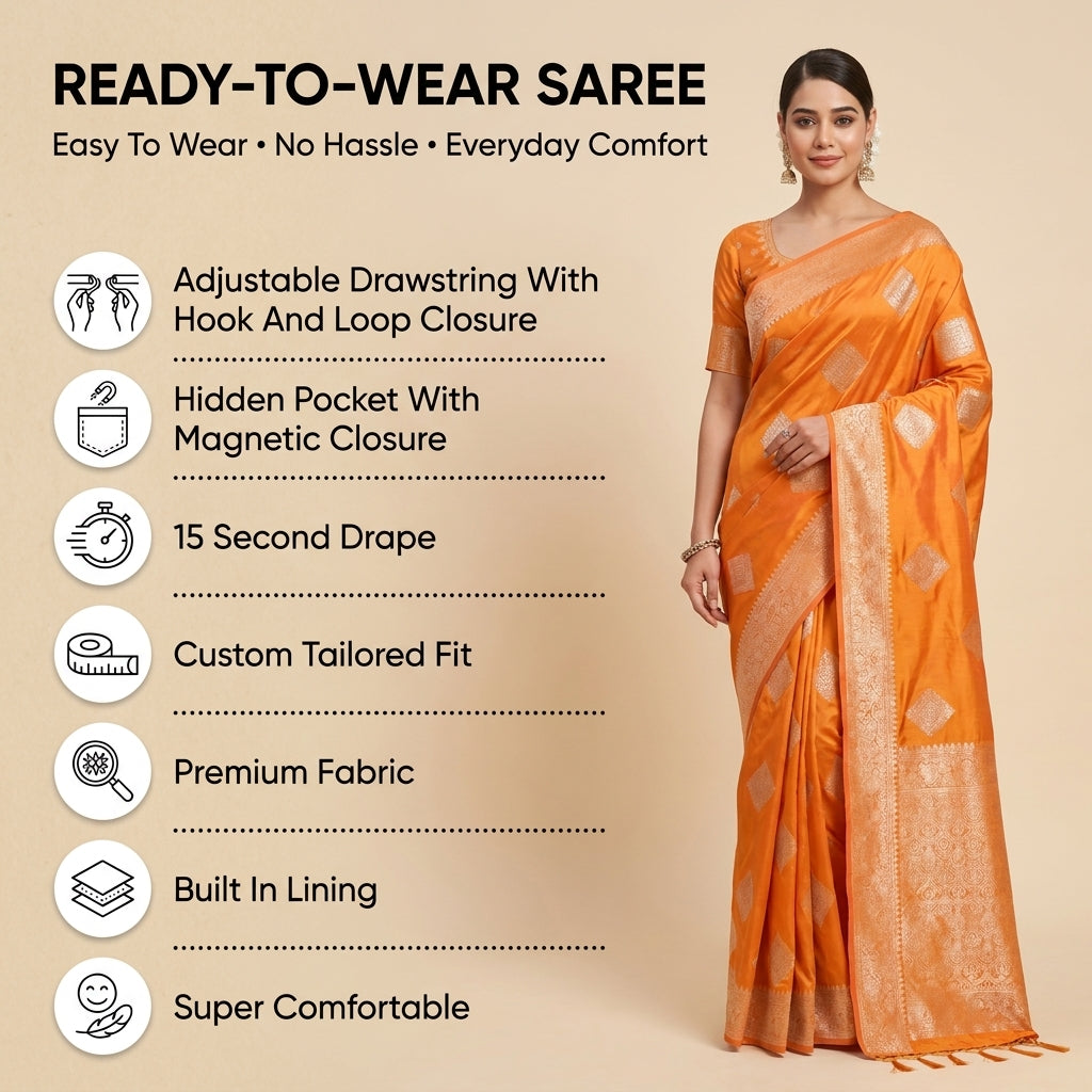 Ruhani Silk (B) Ready To Wear Pocket Saree