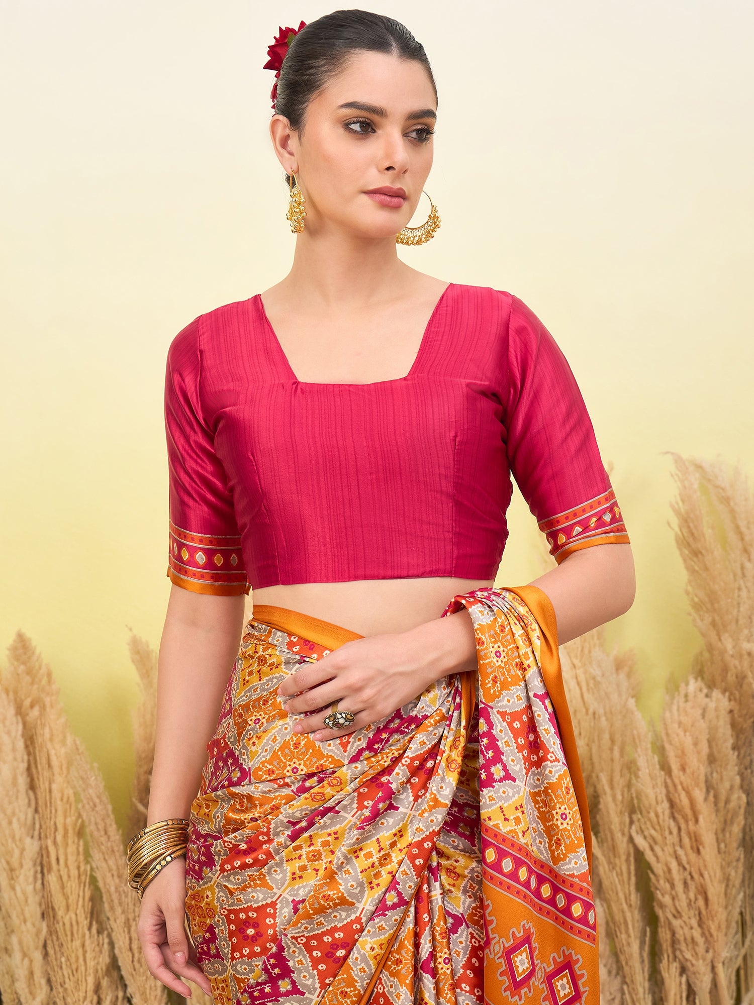 Rangrez Semi Modal Ready To Wear Pocket Saree